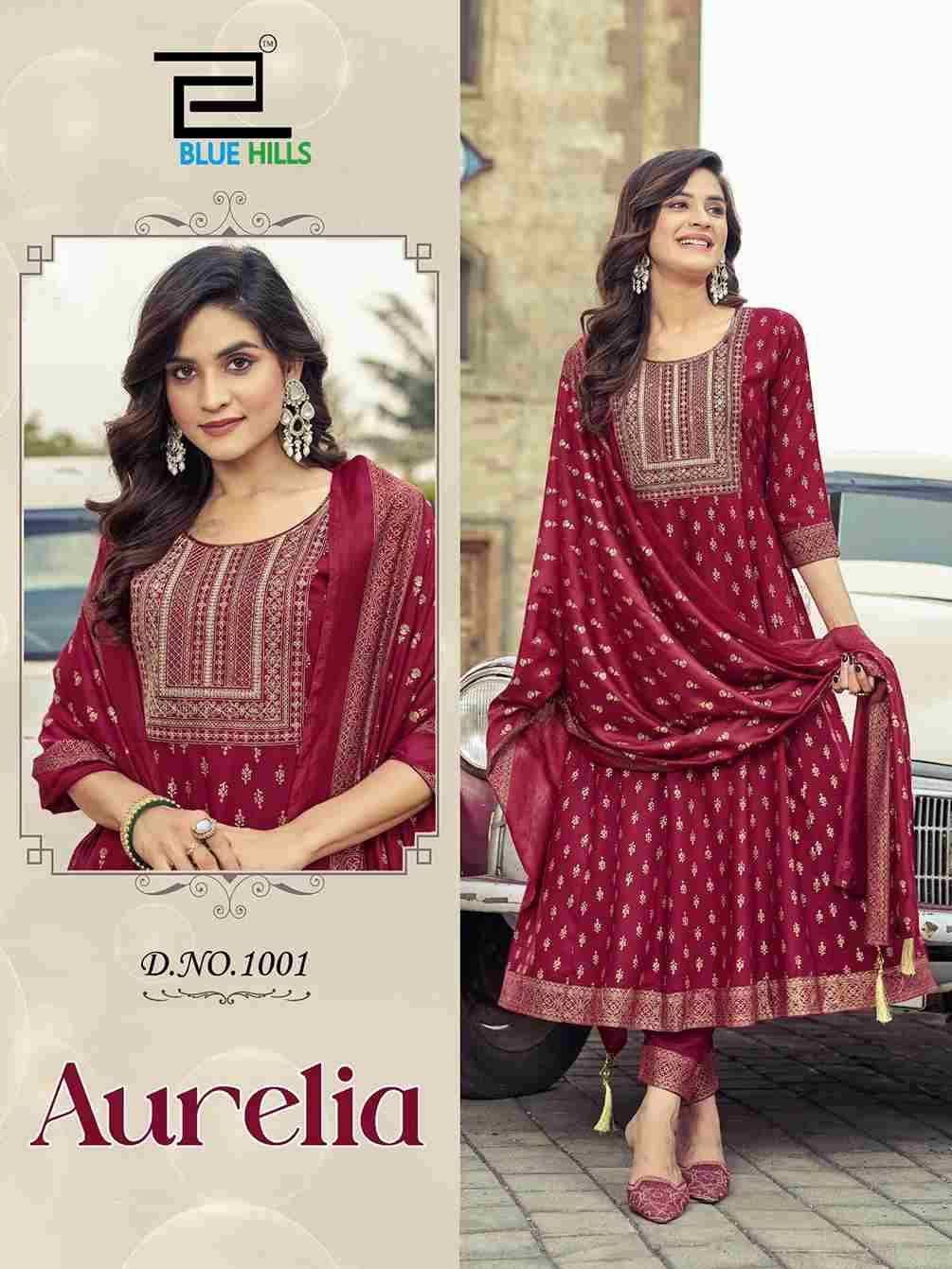 Aurelia By Blue Hills 1001 To 1006 Series Designer Festive Suits Collection Beautiful Stylish Fancy Colorful Party Wear & Occasional Wear Pure Chanderi Dresses At Wholesale Price