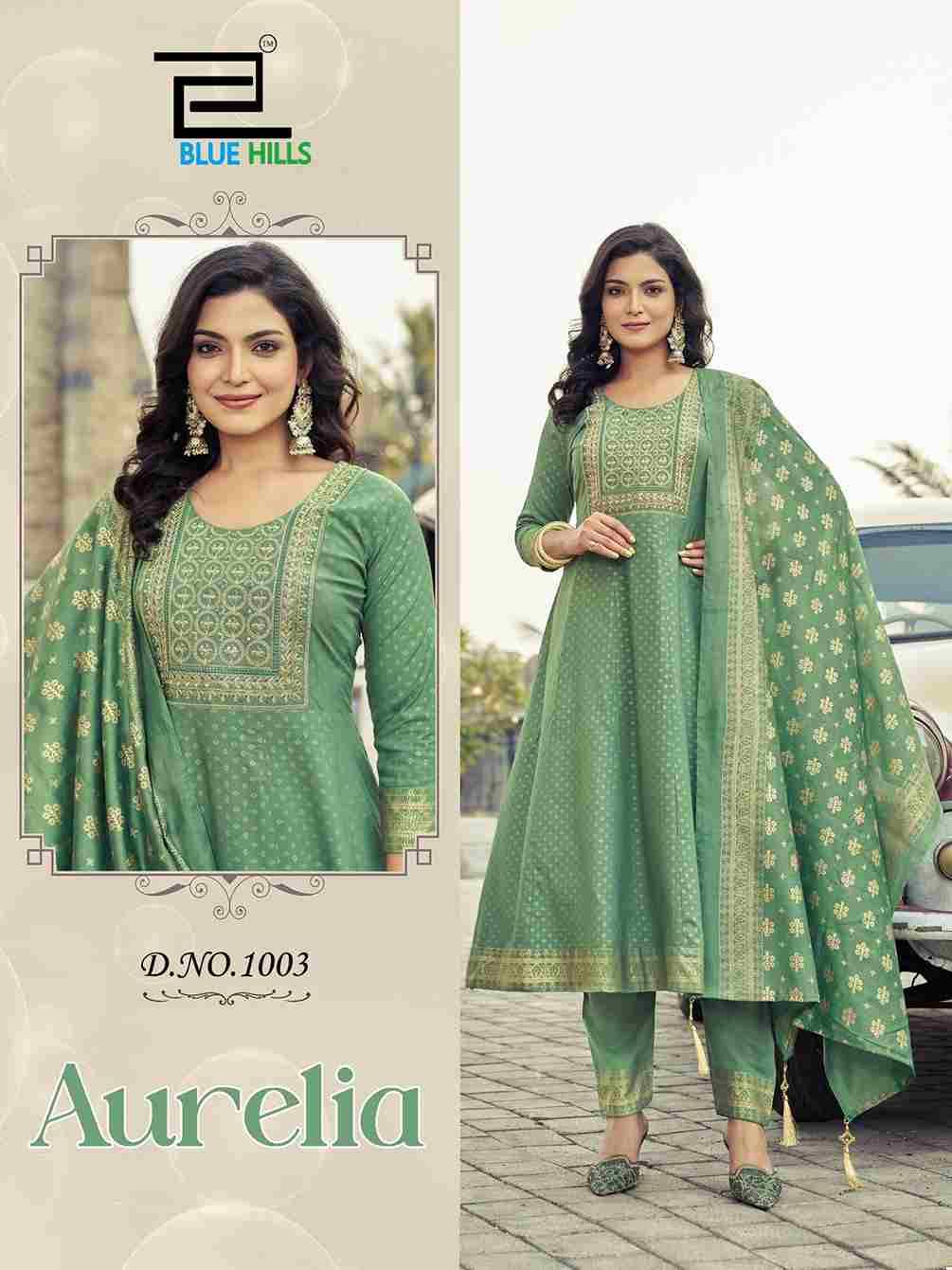 Aurelia By Blue Hills 1001 To 1006 Series Designer Festive Suits Collection Beautiful Stylish Fancy Colorful Party Wear & Occasional Wear Pure Chanderi Dresses At Wholesale Price