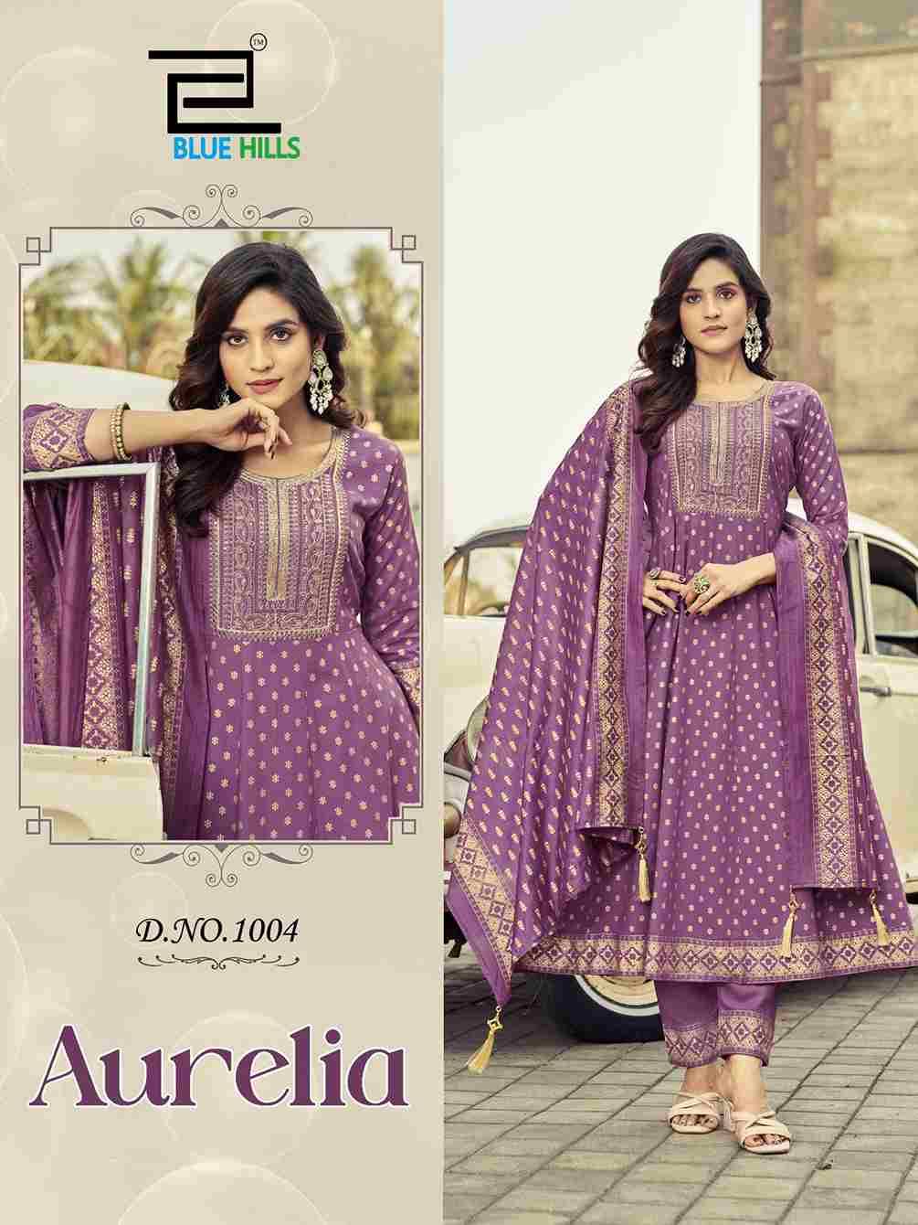 Aurelia By Blue Hills 1001 To 1006 Series Designer Festive Suits Collection Beautiful Stylish Fancy Colorful Party Wear & Occasional Wear Pure Chanderi Dresses At Wholesale Price