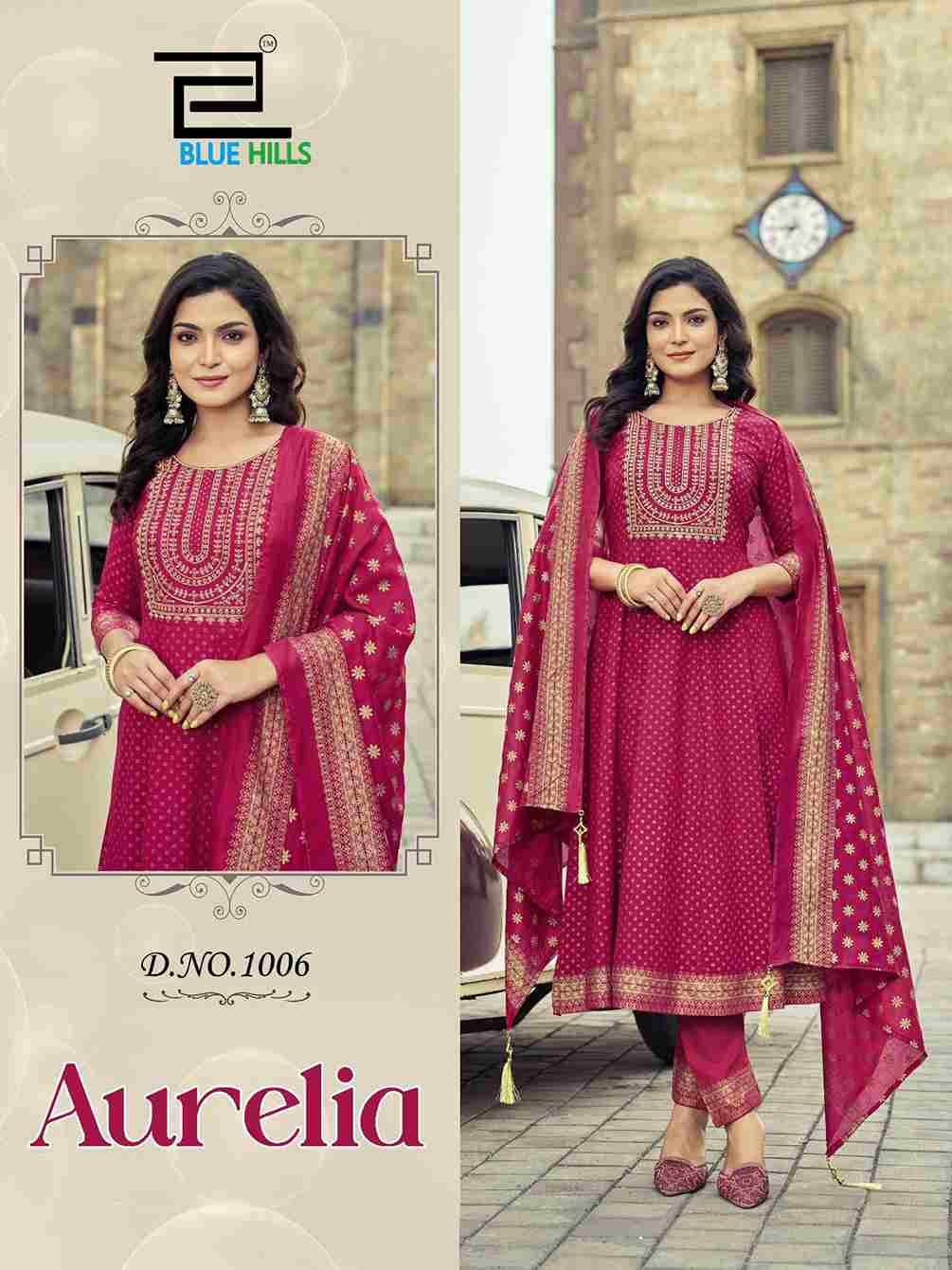 Aurelia By Blue Hills 1001 To 1006 Series Designer Festive Suits Collection Beautiful Stylish Fancy Colorful Party Wear & Occasional Wear Pure Chanderi Dresses At Wholesale Price