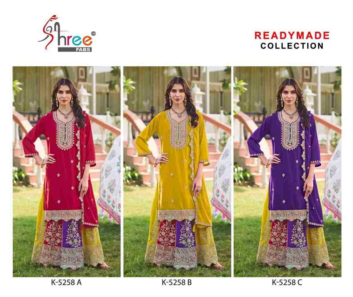 Shree Fabs Hit Design K-5258 Colours By Shree Fabs K-5258-A To K-5258-C Series Beautiful Pakistani Suits Colorful Stylish Fancy Casual Wear & Ethnic Wear Chinnon Embroidered Dresses At Wholesale Price