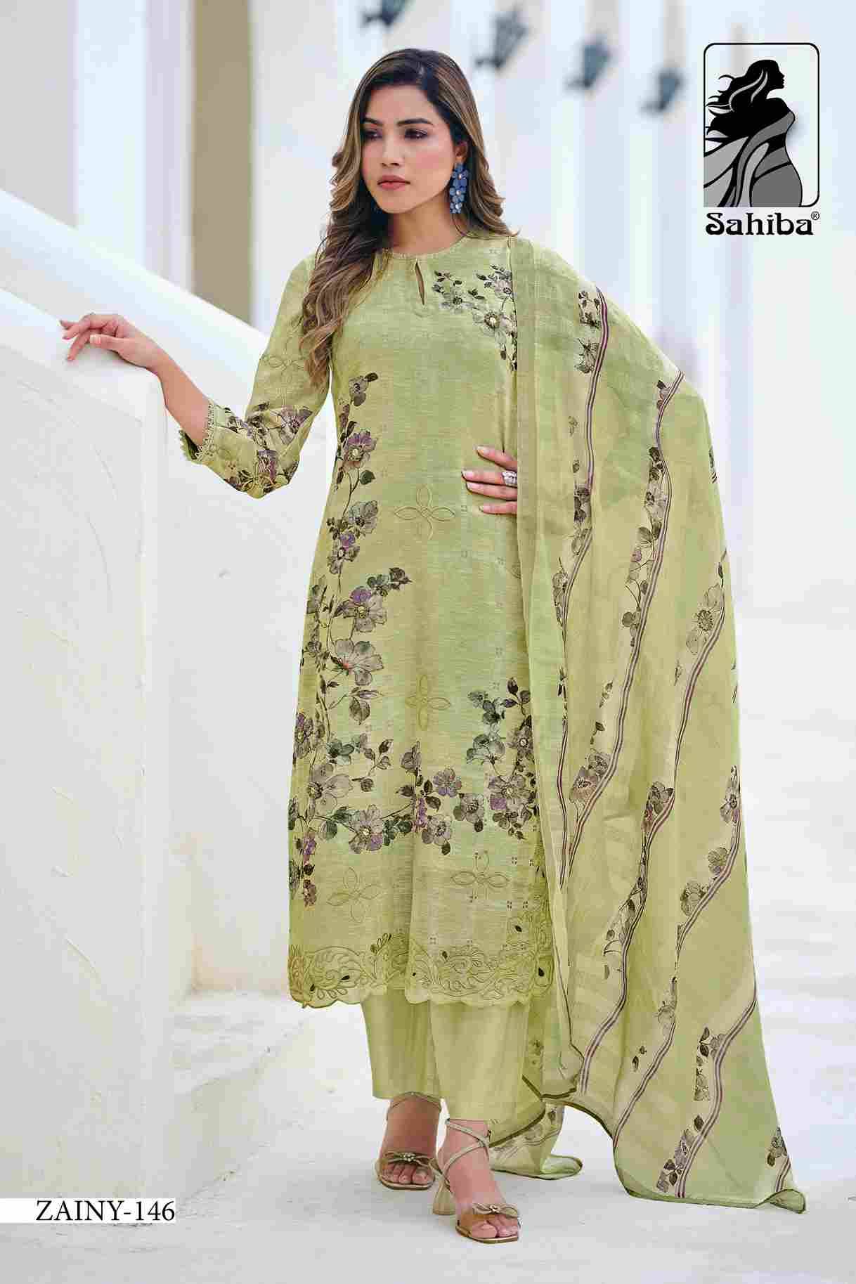 Zainy By Sahiba Fabrics Beautiful Festive Suits Colorful Stylish Fancy Casual Wear & Ethnic Wear Pure Linen Dresses At Wholesale Price