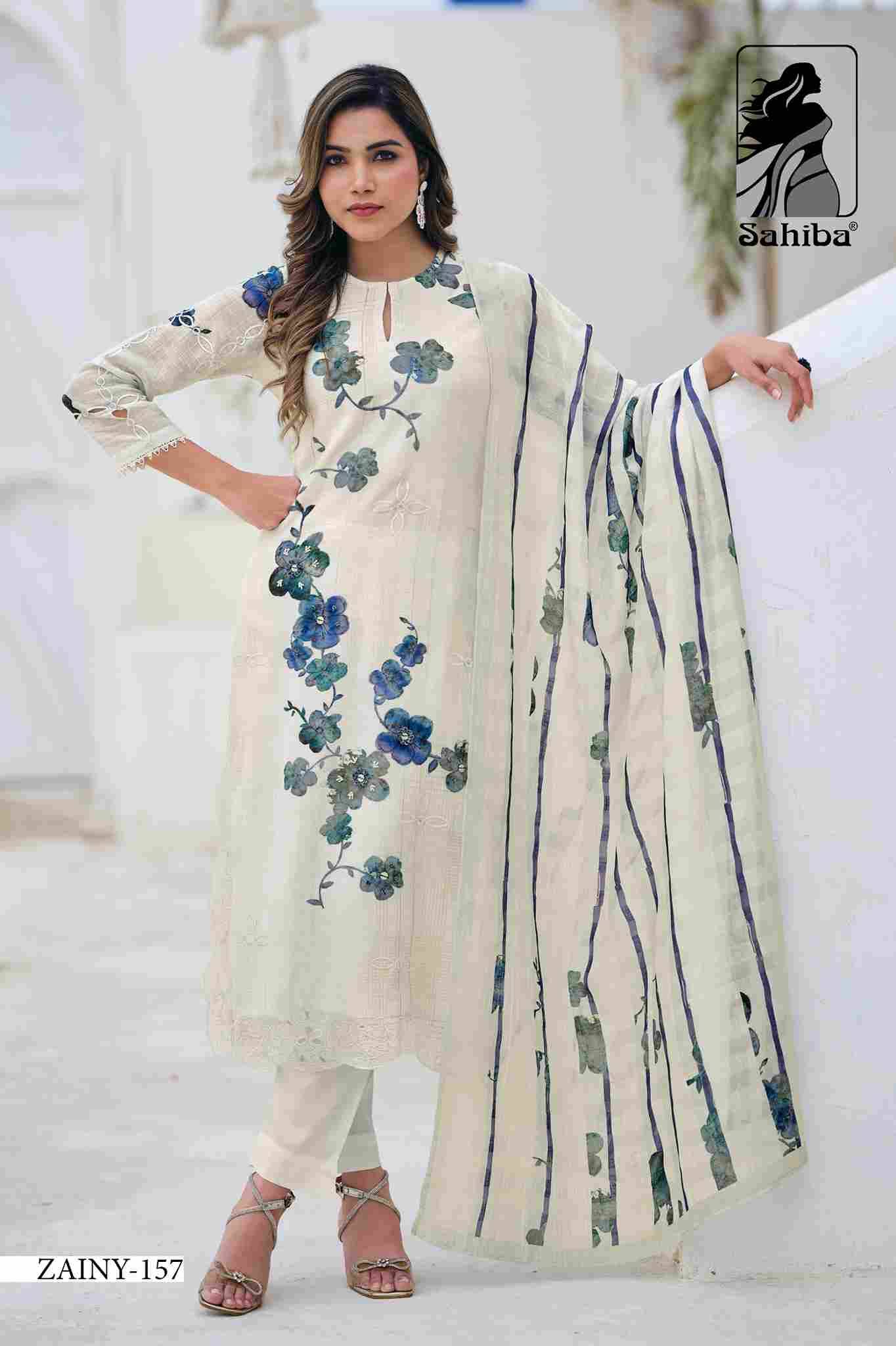 Zainy By Sahiba Fabrics Beautiful Festive Suits Colorful Stylish Fancy Casual Wear & Ethnic Wear Pure Linen Dresses At Wholesale Price