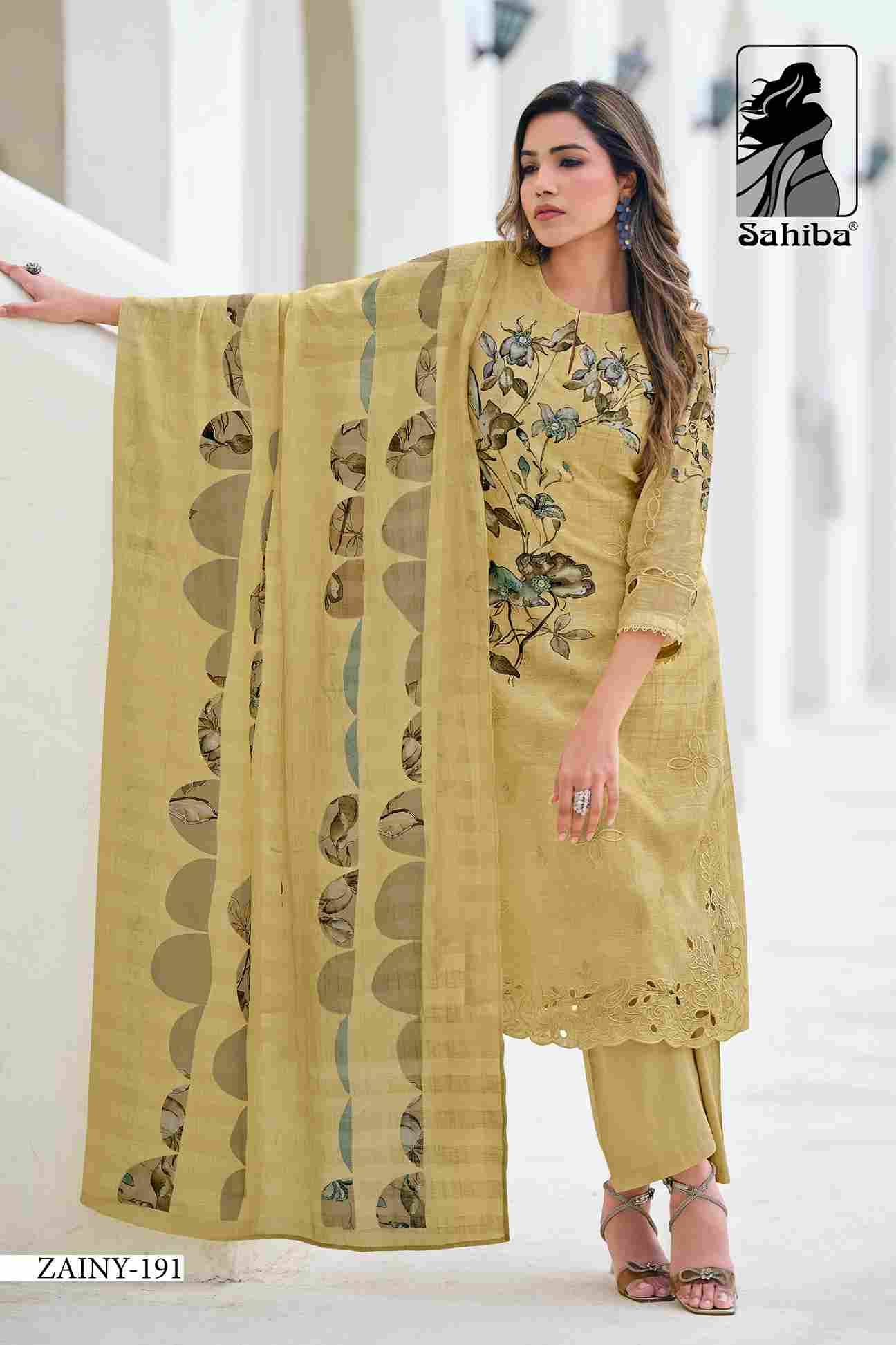 Zainy By Sahiba Fabrics Beautiful Festive Suits Colorful Stylish Fancy Casual Wear & Ethnic Wear Pure Linen Dresses At Wholesale Price