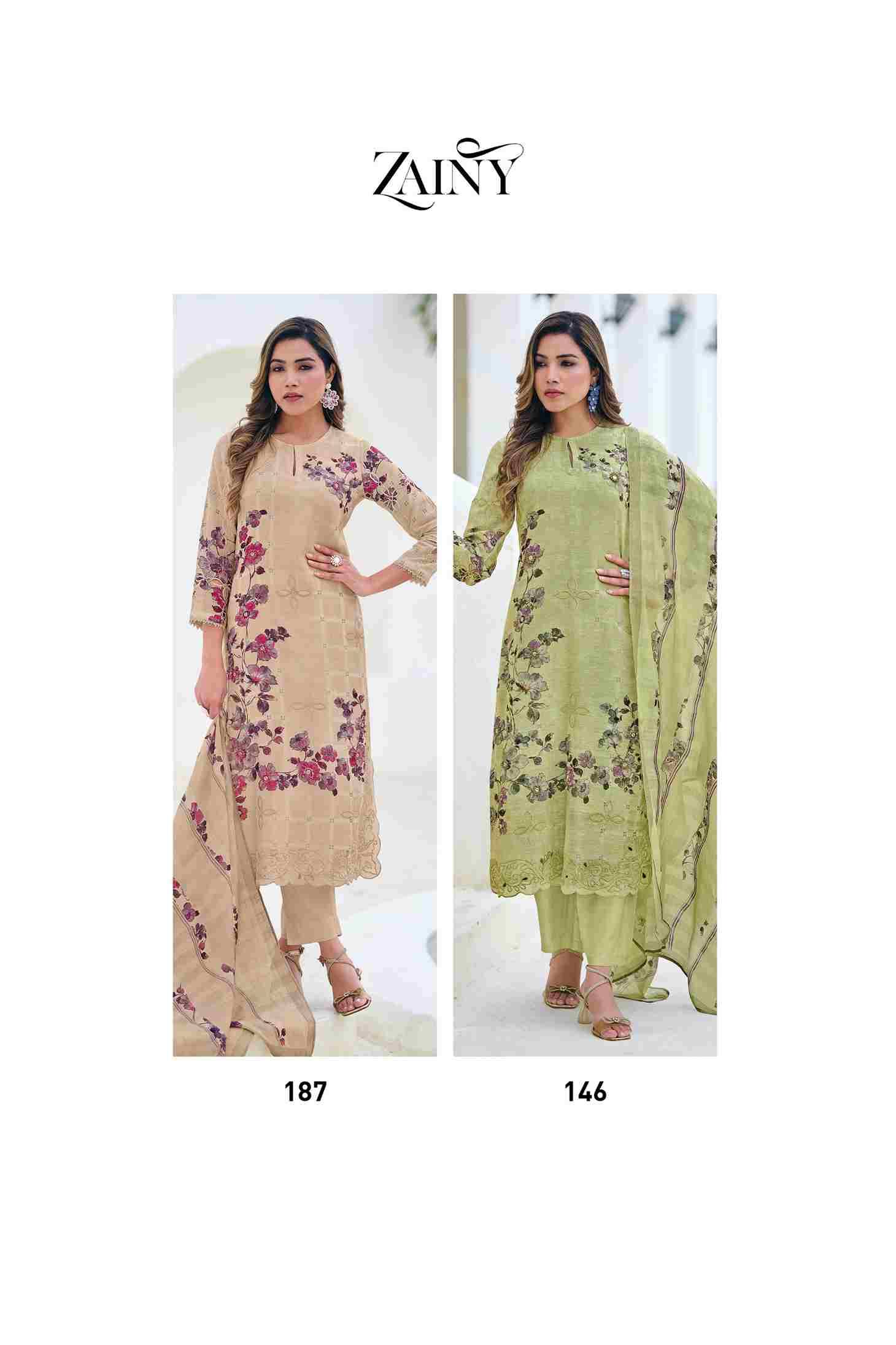 Zainy By Sahiba Fabrics Beautiful Festive Suits Colorful Stylish Fancy Casual Wear & Ethnic Wear Pure Linen Dresses At Wholesale Price