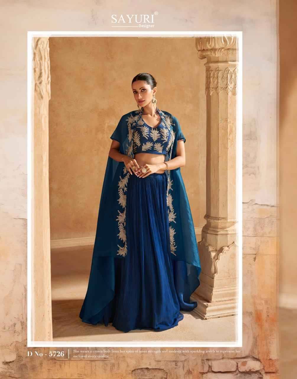 Kalki By Sayuri 5726 To 5728 Series Designer Beautiful Wedding Collection Occasional Wear & Party Wear Chinnon Silk Lehengas At Wholesale Price