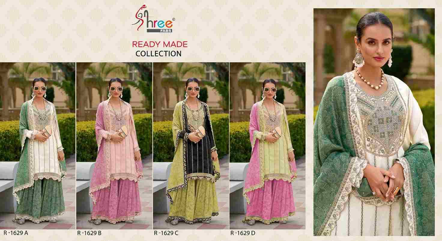 Shree Fabs Hit Design R-1629 Colours By Shree Fabs R-1629-A To R-1629-D Series Beautiful Pakistani Suits Stylish Fancy Colorful Party Wear & Occasional Wear Chinnon Embroidered Dresses At Wholesale Price