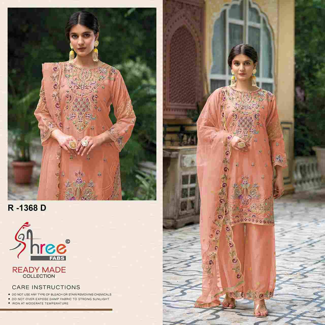 Shree Fabs Hit Design R-1368 Colours By Shree Fabs R-1368-A To R-1368-D Series Beautiful Pakistani Suits Stylish Fancy Colorful Party Wear & Occasional Wear Organza Embroidered Dresses At Wholesale Price