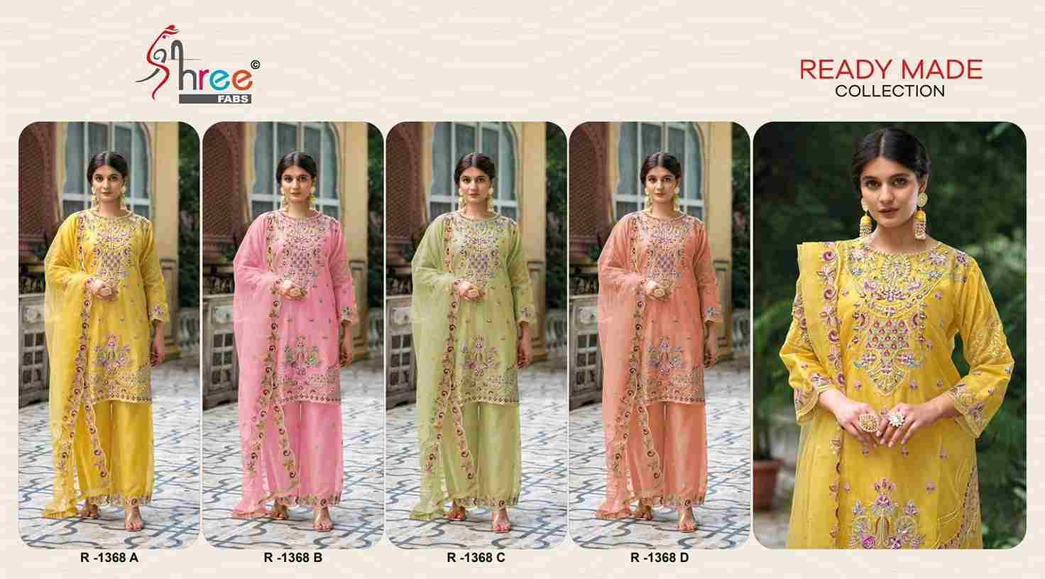 Shree Fabs Hit Design R-1368 Colours By Shree Fabs R-1368-A To R-1368-D Series Beautiful Pakistani Suits Stylish Fancy Colorful Party Wear & Occasional Wear Organza Embroidered Dresses At Wholesale Price