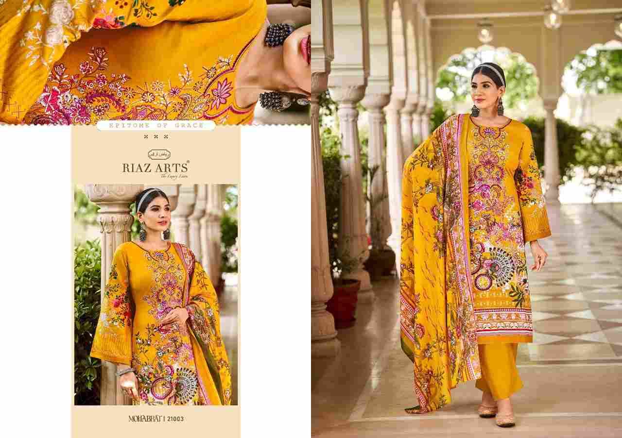 Mohabbat By Riaz Arts 21001 To 21008 Series Beautiful Festive Suits Stylish Fancy Colorful Casual Wear & Ethnic Wear Pure Lawn Cambric Print Dresses At Wholesale Price