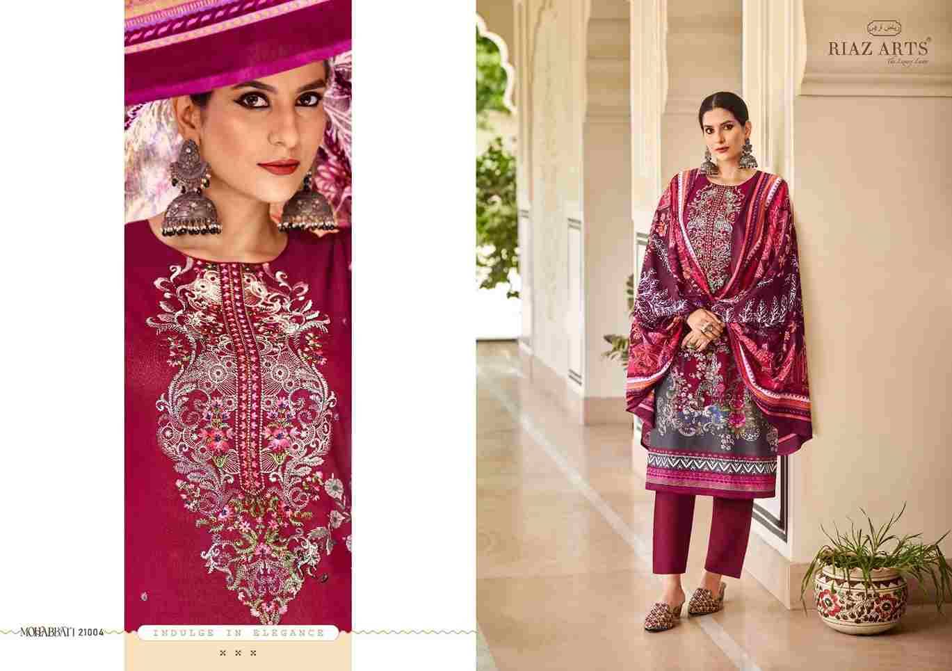 Mohabbat By Riaz Arts 21001 To 21008 Series Beautiful Festive Suits Stylish Fancy Colorful Casual Wear & Ethnic Wear Pure Lawn Cambric Print Dresses At Wholesale Price