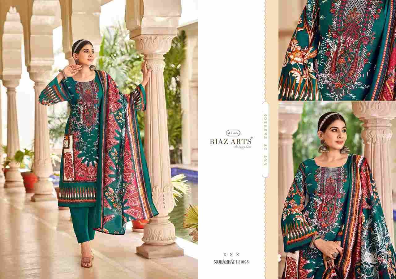 Mohabbat By Riaz Arts 21001 To 21008 Series Beautiful Festive Suits Stylish Fancy Colorful Casual Wear & Ethnic Wear Pure Lawn Cambric Print Dresses At Wholesale Price