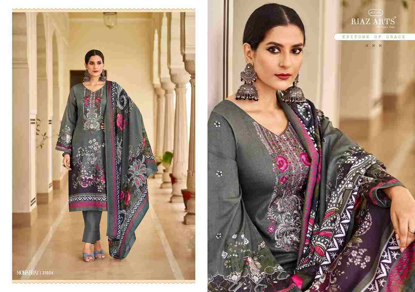 Mohabbat By Riaz Arts 21001 To 21008 Series Beautiful Festive Suits Stylish Fancy Colorful Casual Wear & Ethnic Wear Pure Lawn Cambric Print Dresses At Wholesale Price