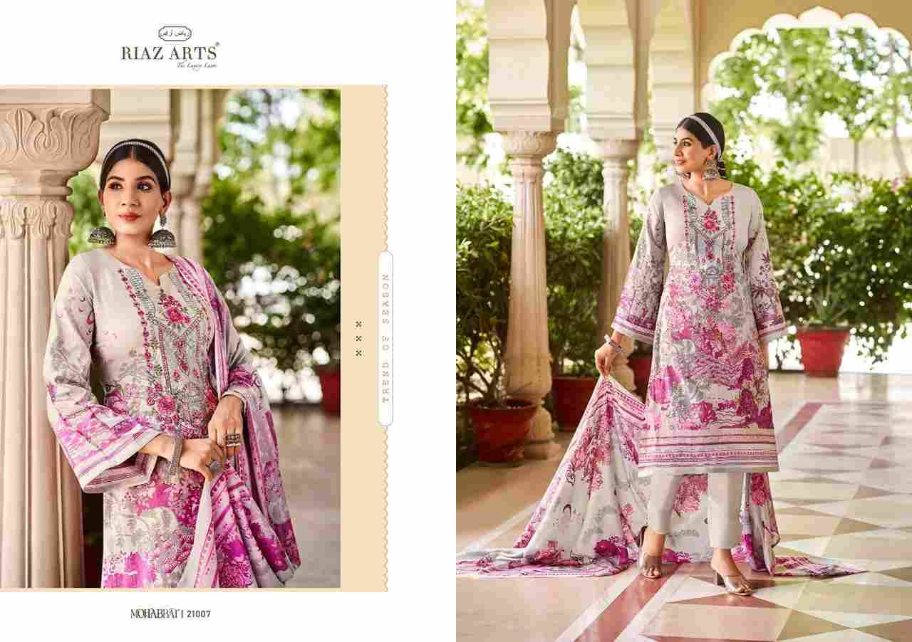 Mohabbat By Riaz Arts 21001 To 21008 Series Beautiful Festive Suits Stylish Fancy Colorful Casual Wear & Ethnic Wear Pure Lawn Cambric Print Dresses At Wholesale Price