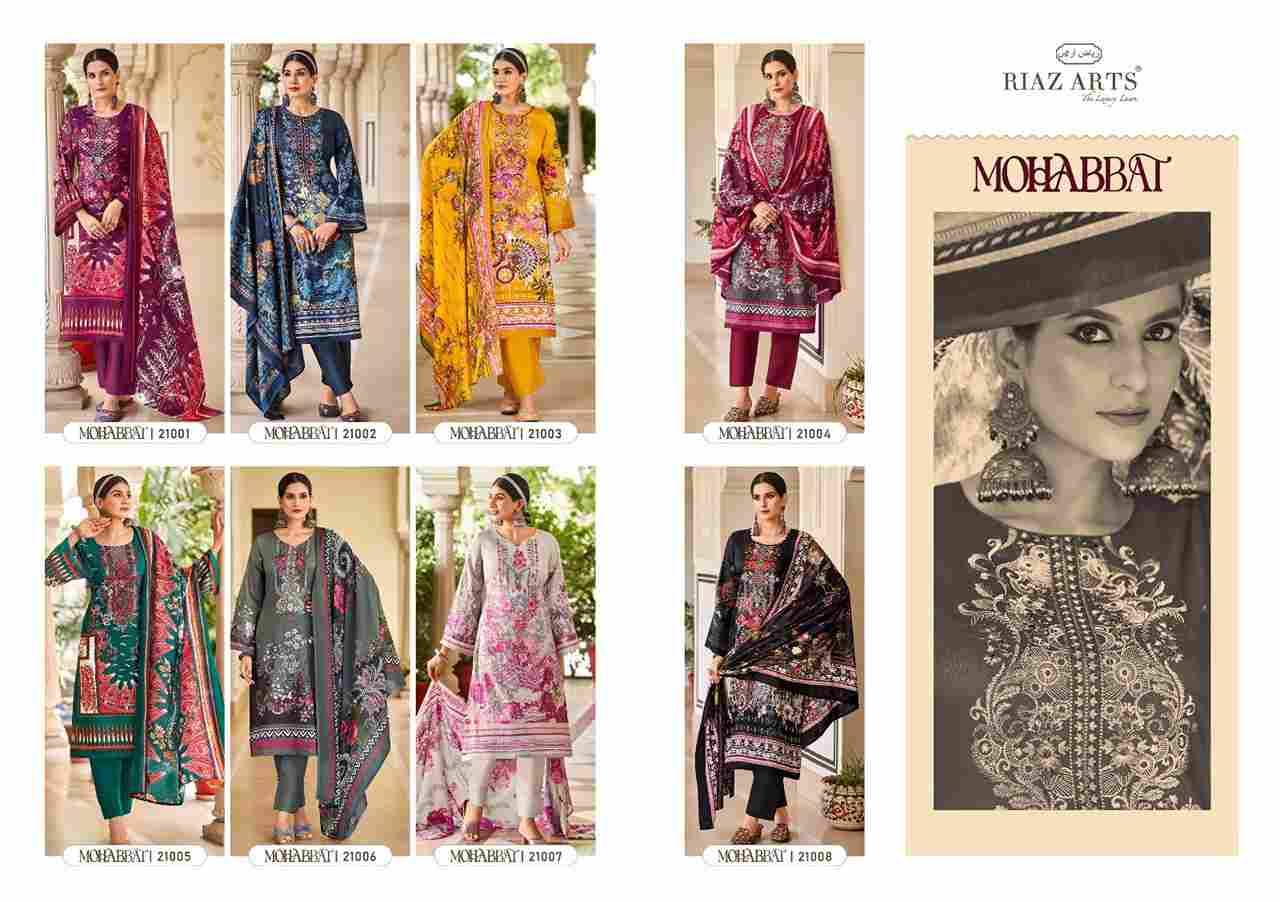 Mohabbat By Riaz Arts 21001 To 21008 Series Beautiful Festive Suits Stylish Fancy Colorful Casual Wear & Ethnic Wear Pure Lawn Cambric Print Dresses At Wholesale Price