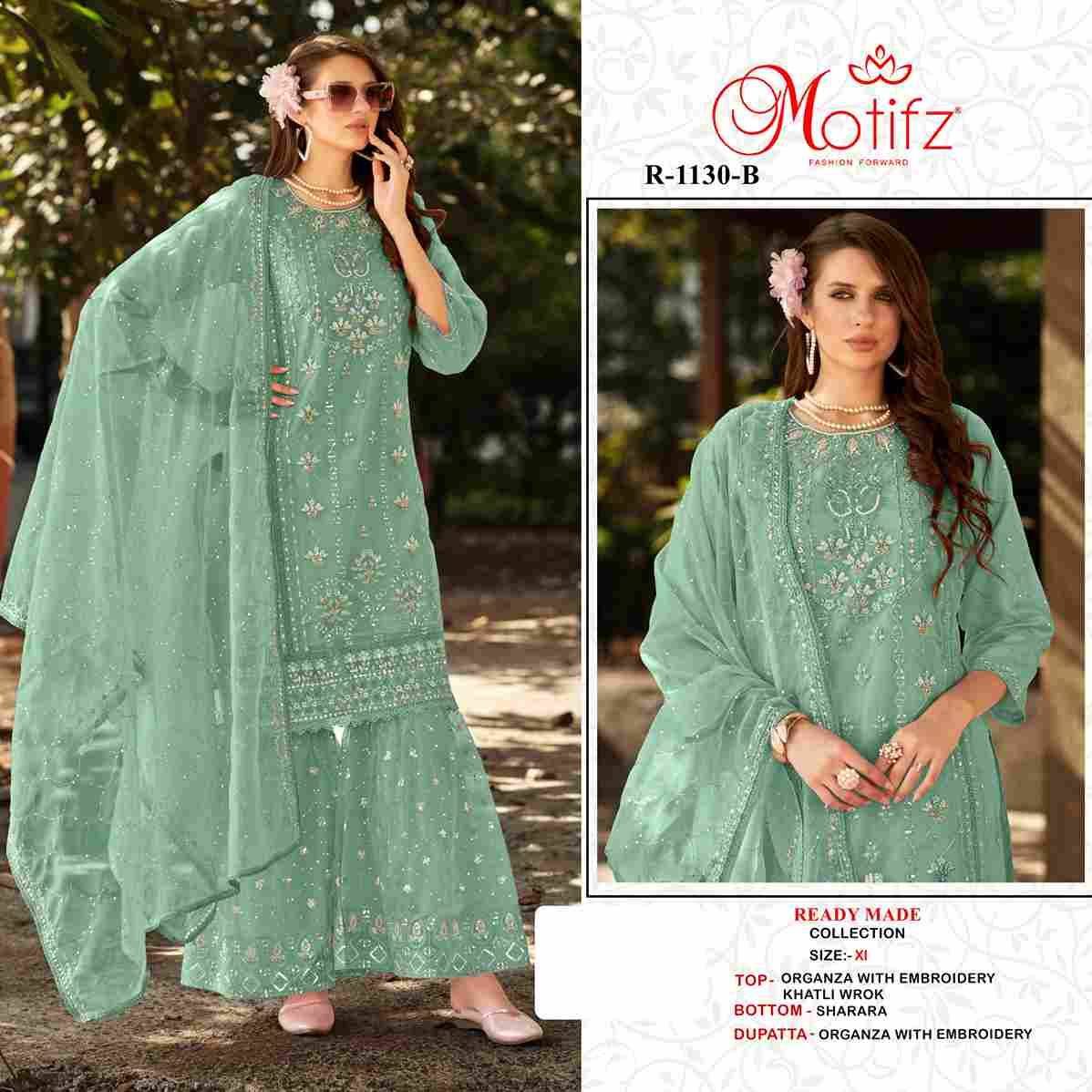 Motifz Hit Design 1130 Colours By Motifz 1130-A To 1130-D Series Beautiful Pakistani Suits Colorful Stylish Fancy Casual Wear & Ethnic Wear Organza Dresses At Wholesale Price