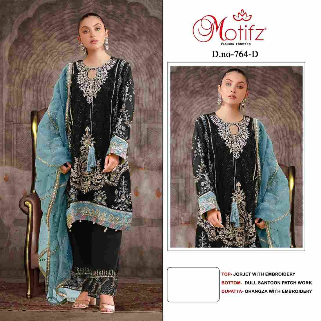 Motifz Hit Design 764 Colours By Motifz 764-A To 764-D Series Beautiful Pakistani Suits Colorful Stylish Fancy Casual Wear & Ethnic Wear Georgette Dresses At Wholesale Price