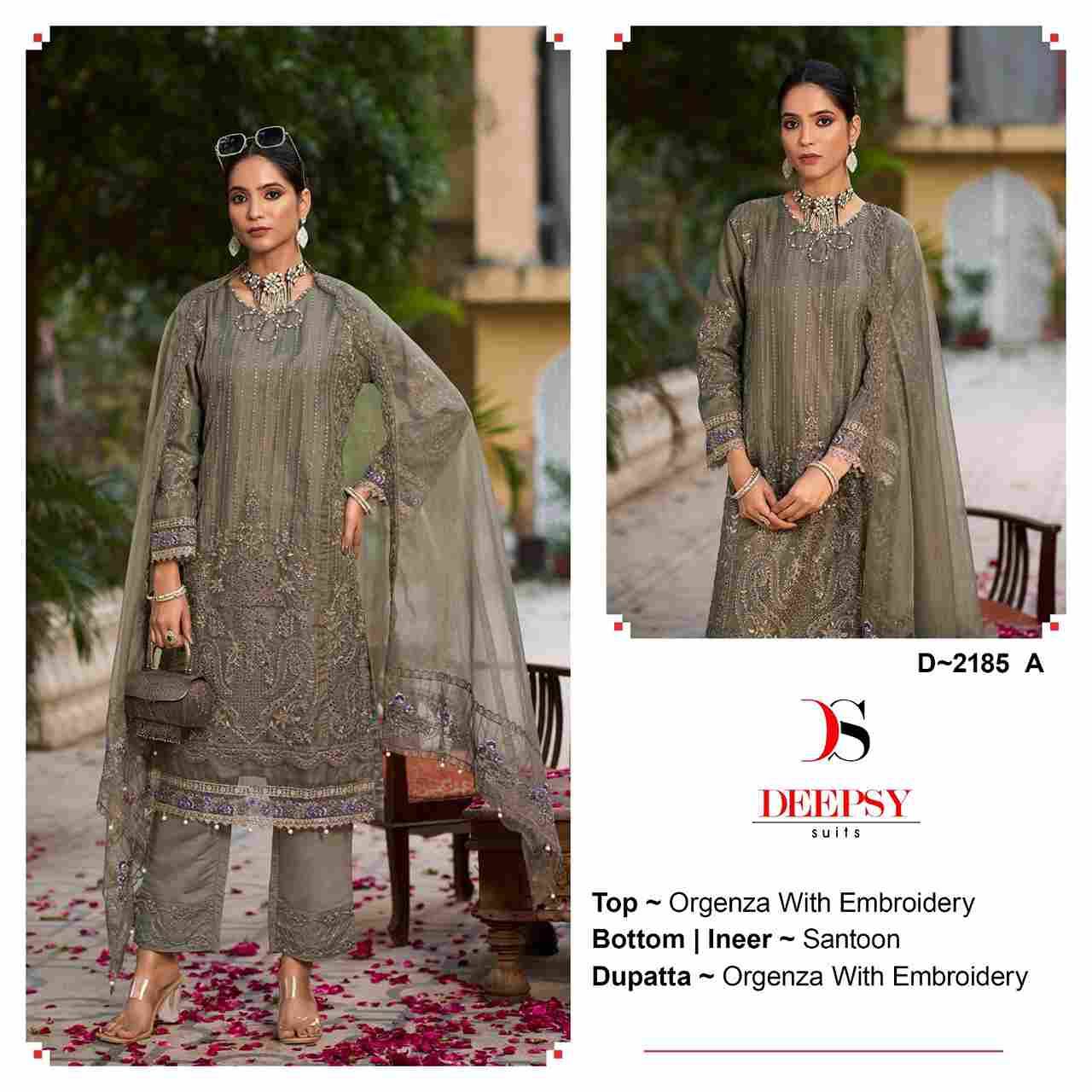 Deepsy Hit Design 2185 Colours By Deepsy Suits 2185-A To 2185-D Series Beautiful Pakistani Suits Colorful Stylish Fancy Casual Wear & Ethnic Wear Organza Embroidered Dresses At Wholesale Price