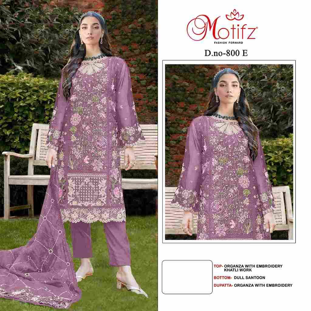 Motifz Hit Design 800 Colours Vol-2 By Motifz 800-E To 800-H Series Beautiful Pakistani Suits Colorful Stylish Fancy Casual Wear & Ethnic Wear Organza Dresses At Wholesale Price