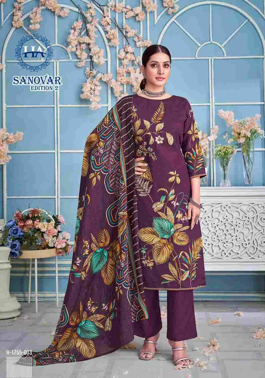 Sanovar Vol-2 By Harshit Fashion Hub 1755-001 To 1755-006 Series Beautiful Festive Suits Stylish Fancy Colorful Casual Wear & Ethnic Wear Pure Jam Cotton Print Dresses At Wholesale Price