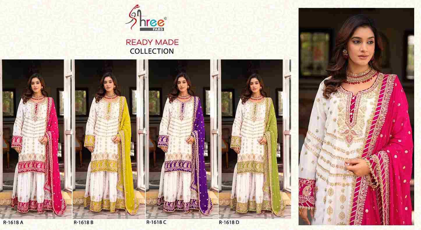 Shree Fabs Hit Design R-1618 Colours By Shree Fabs R-1618-A To R-1618-D Series Designer Pakistani Suits Collection Beautiful Stylish Fancy Colorful Party Wear & Occasional Wear Chinnon Dresses At Wholesale Price