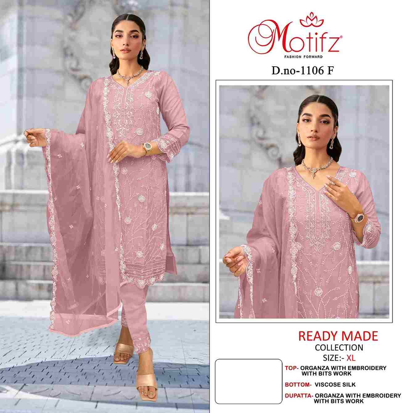 Motifz Hit Design 1106 Colours Vol-2 By Motifz 1106-E To 1106-H Series Beautiful Pakistani Suits Colorful Stylish Fancy Casual Wear & Ethnic Wear Organza Dresses At Wholesale Price