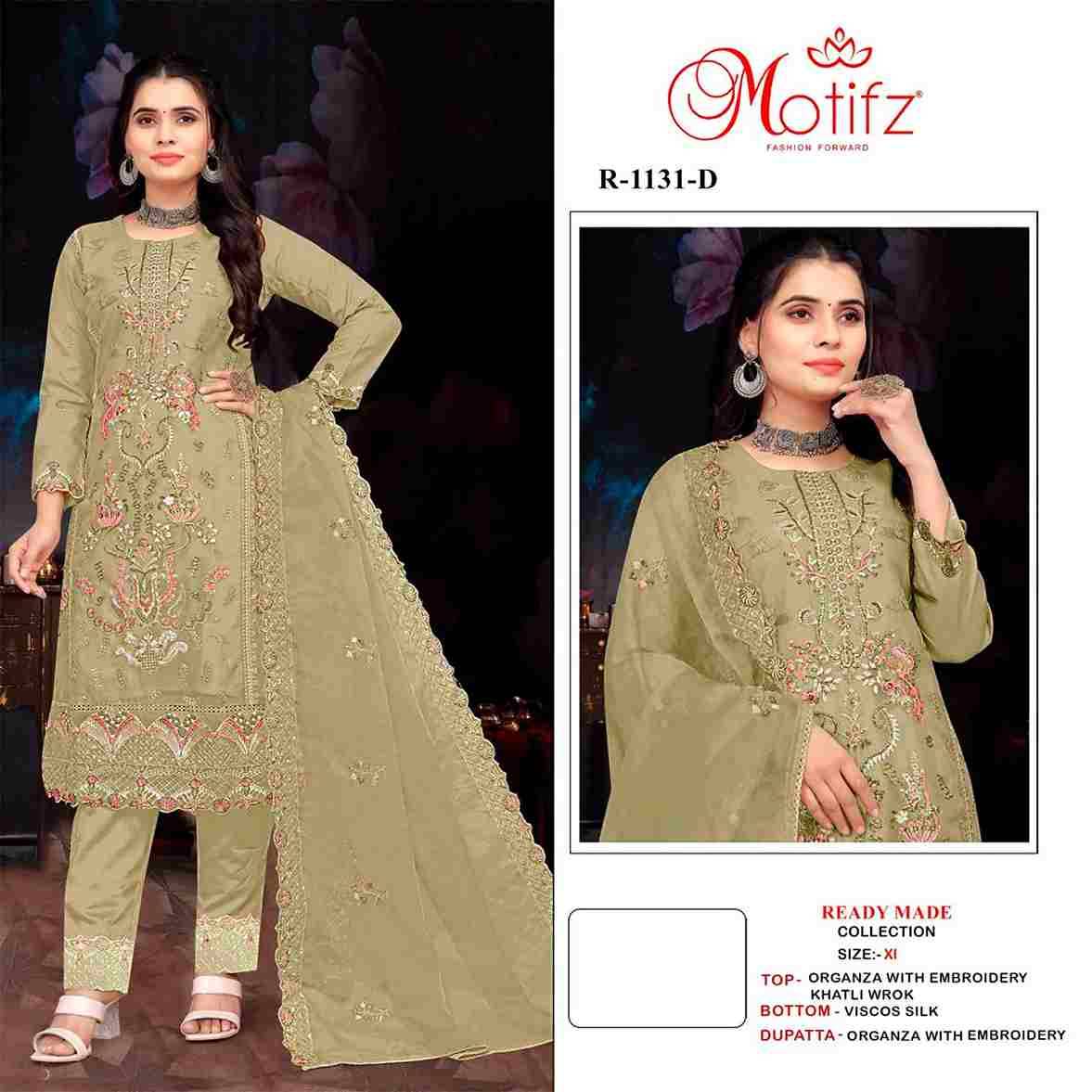 Motifz Hit Design 1131 Colours By Motifz 1131-A To 1131-D Series Beautiful Pakistani Suits Colorful Stylish Fancy Casual Wear & Ethnic Wear Organza Dresses At Wholesale Price