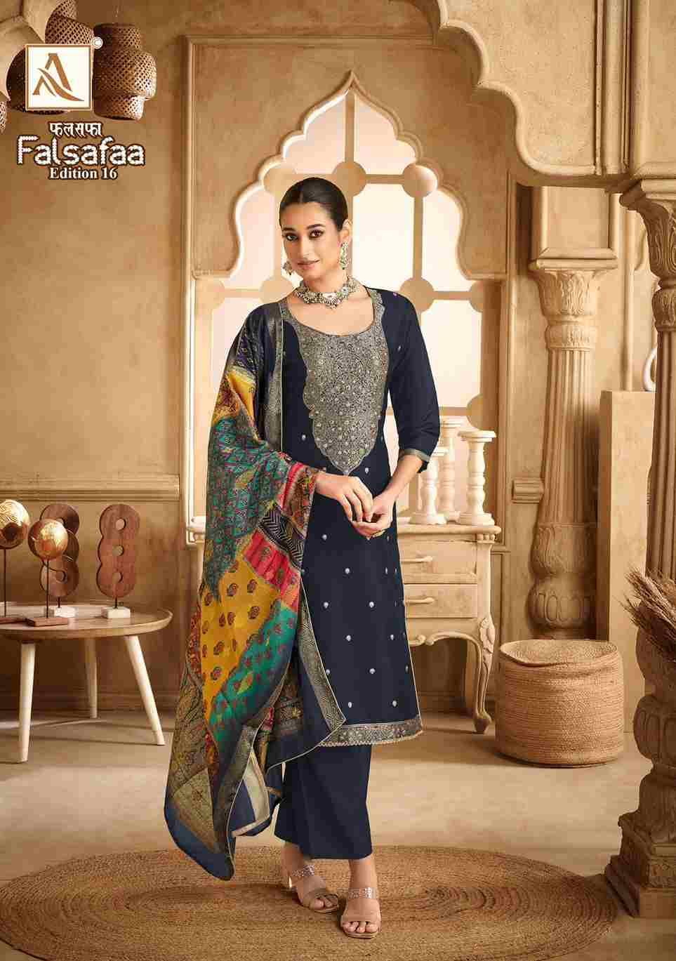 Falsafaa Vol-16 By Alok Suit 1738-001 To 1738-006 Series Beautiful Festive Suits Colorful Stylish Fancy Casual Wear & Ethnic Wear Dola Jacquard Embroidered Dresses At Wholesale Price