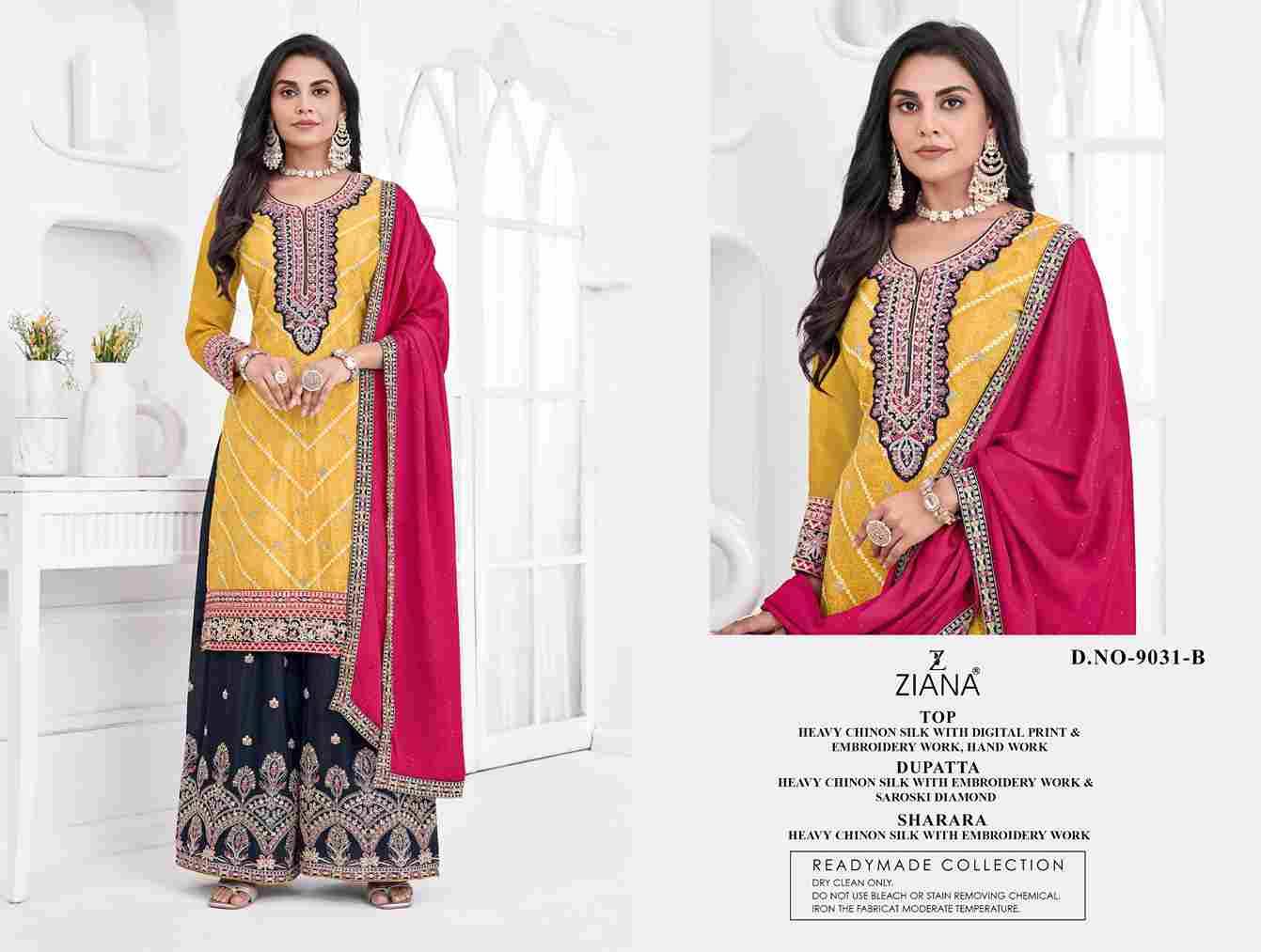 Ziana 9031 Colours By Fashid Wholesale 9031-A To 9031-D Series Beautiful Stylish Suits Fancy Colorful Casual Wear & Ethnic Wear & Ready To Wear Chinnon Silk Dresses At Wholesale Price