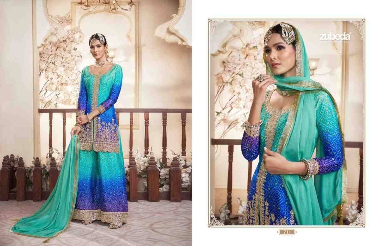 Rangrezia By Zubeda 710 To 713 Series Beautiful Stylish Suits Fancy Colorful Casual Wear & Ethnic Wear & Ready To Wear Chinnon Silk Dresses At Wholesale Price