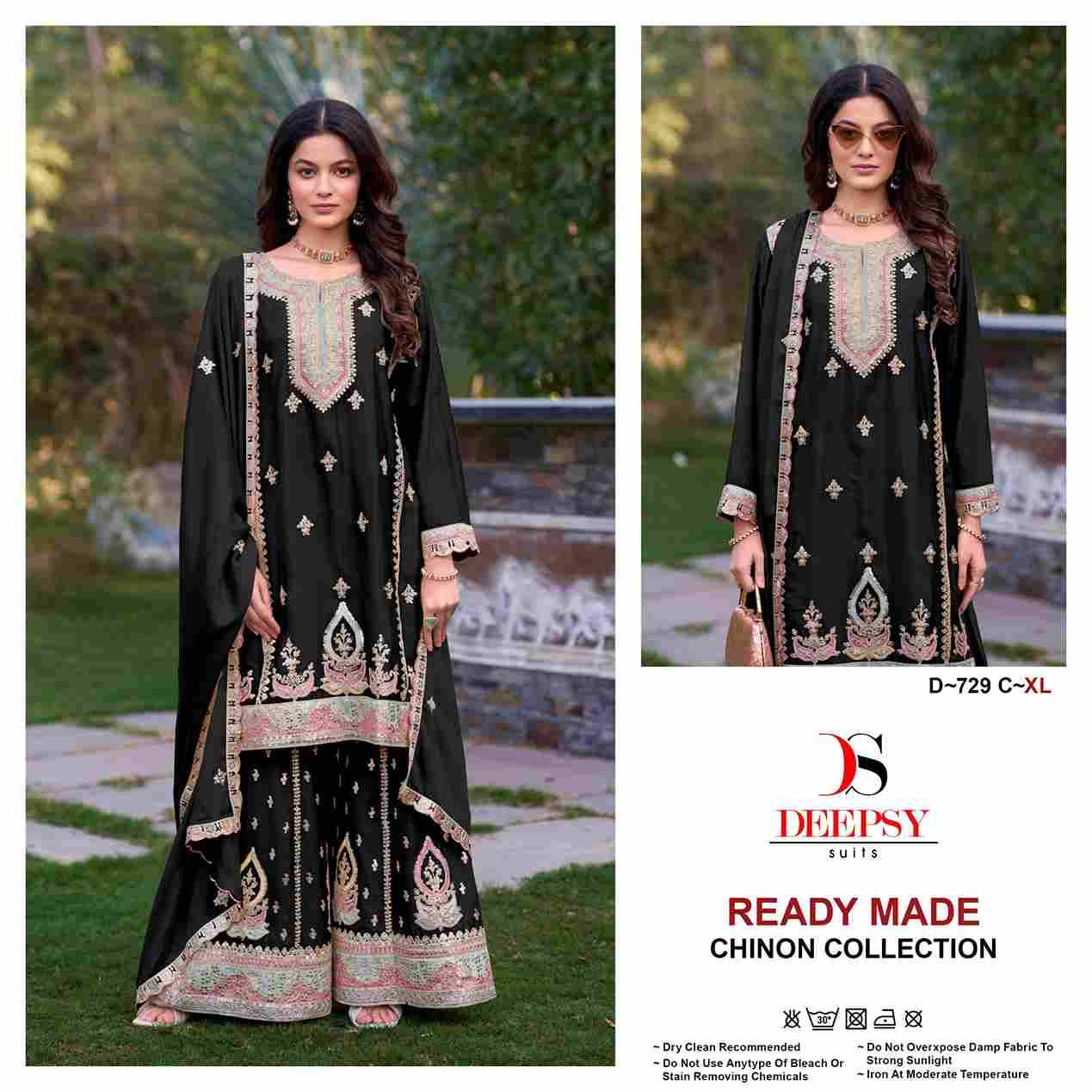 Deepsy Hit Design 729 Colours By Deepsy Suits 729-A To 729-D Series Beautiful Pakistani Suits Colorful Stylish Fancy Casual Wear & Ethnic Wear Pure Chinnon Embroidered Dresses At Wholesale Price