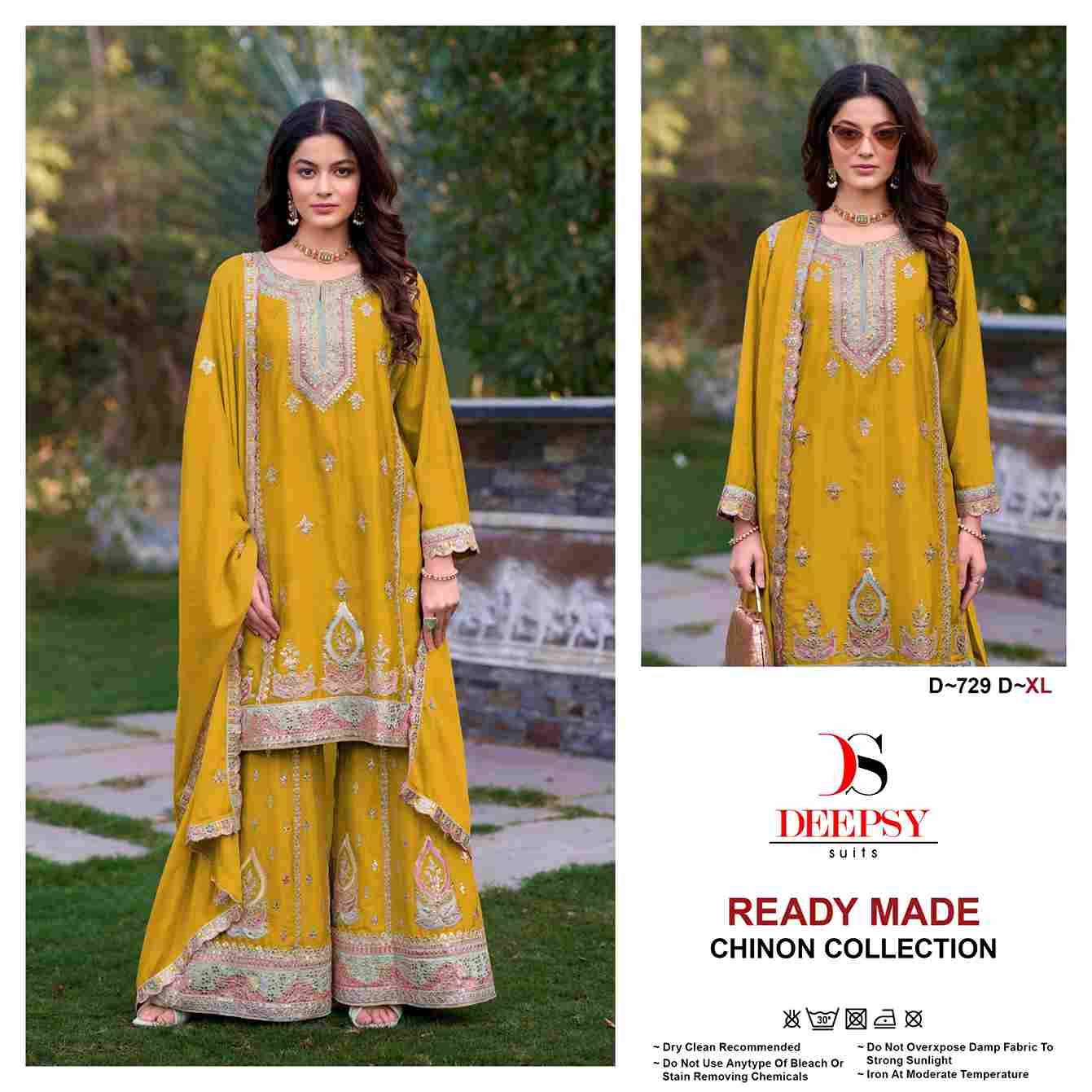 Deepsy Hit Design 729 Colours By Deepsy Suits 729-A To 729-D Series Beautiful Pakistani Suits Colorful Stylish Fancy Casual Wear & Ethnic Wear Pure Chinnon Embroidered Dresses At Wholesale Price