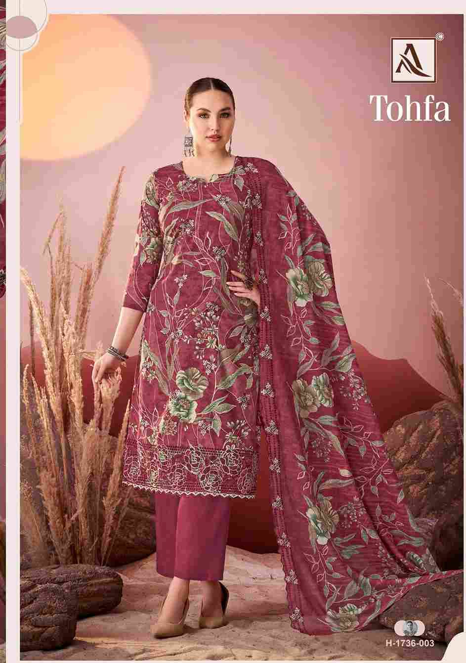 Tohfa By Alok Suit 1736-001 To 1736-006 Series Beautiful Festive Suits Colorful Stylish Fancy Casual Wear & Ethnic Wear Pure Cambric Print With Embroidered Dresses At Wholesale Price