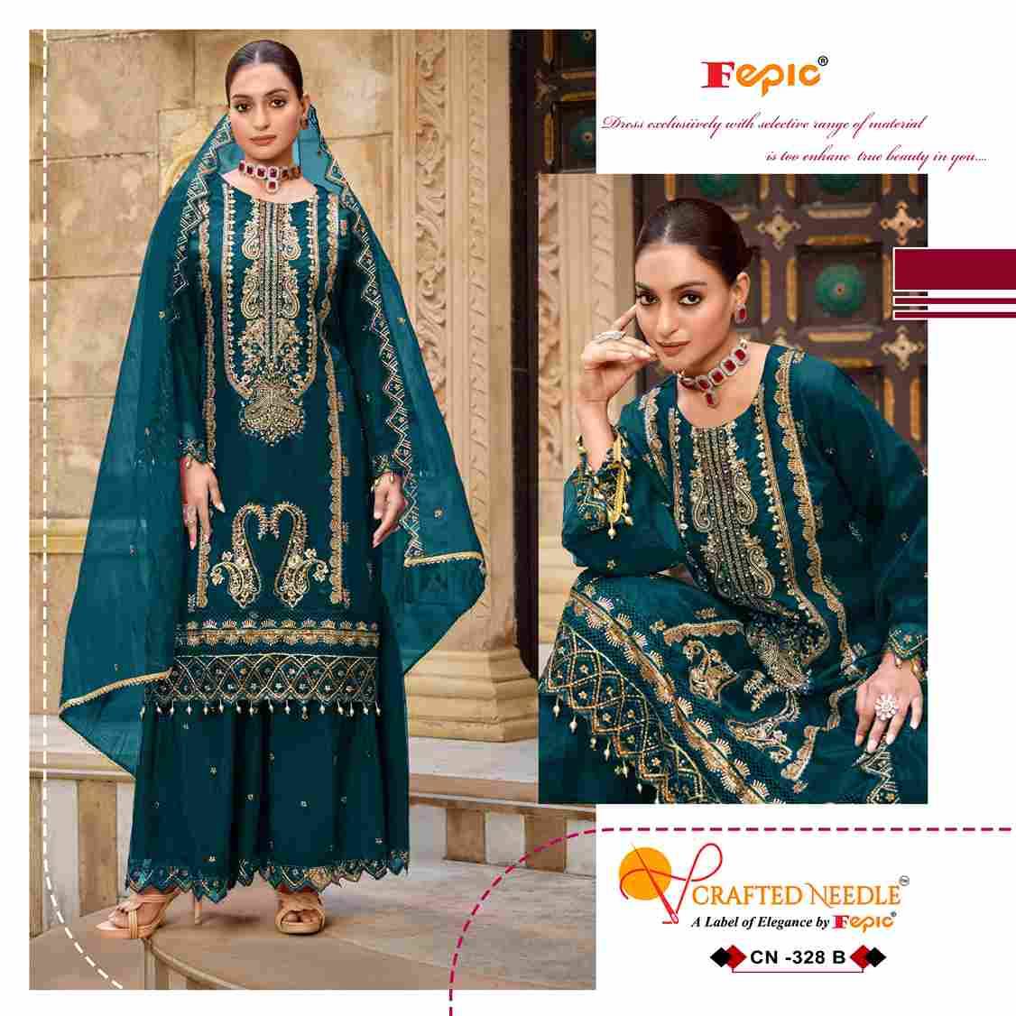 Fepic 328 Colours By Fepic 328-A To 328-C Series Beautiful Pakistani Suits Colorful Stylish Fancy Casual Wear & Ethnic Wear Organza Embroidered Dresses At Wholesale Price