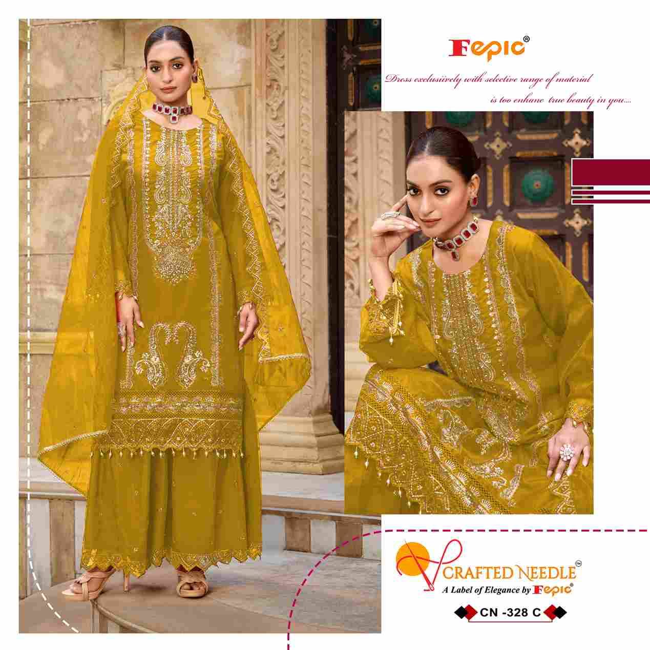 Fepic 328 Colours By Fepic 328-A To 328-C Series Beautiful Pakistani Suits Colorful Stylish Fancy Casual Wear & Ethnic Wear Organza Embroidered Dresses At Wholesale Price