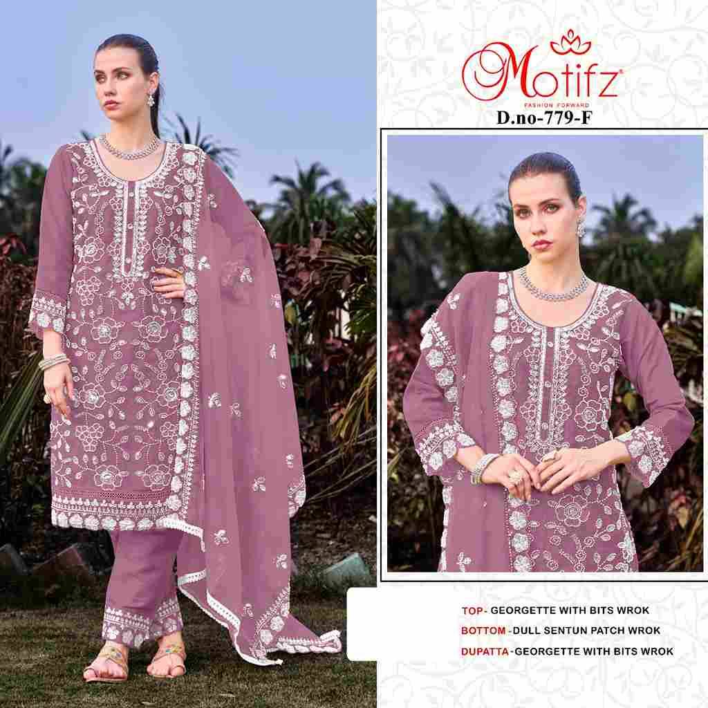 Motifz Hit Design 779 Colours Vol-2 By Motifz 779-E To 779-H Series Beautiful Pakistani Suits Colorful Stylish Fancy Casual Wear & Ethnic Wear Georgette Dresses At Wholesale Price