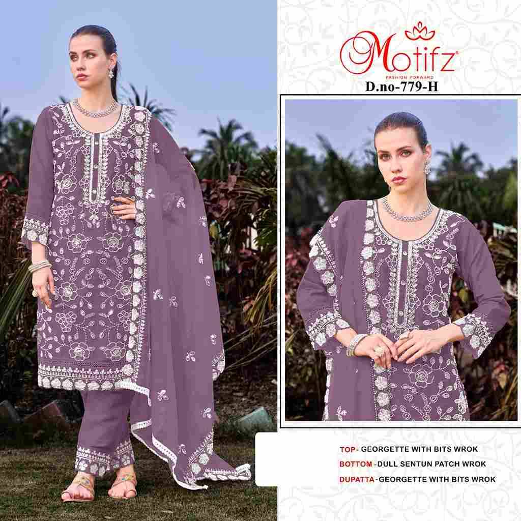 Motifz Hit Design 779 Colours Vol-2 By Motifz 779-E To 779-H Series Beautiful Pakistani Suits Colorful Stylish Fancy Casual Wear & Ethnic Wear Georgette Dresses At Wholesale Price