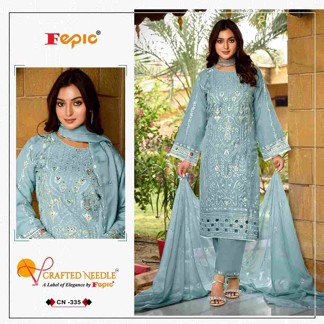 Fepic 335 Colours By Fepic 335-A To 335-C Series Beautiful Pakistani Suits Colorful Stylish Fancy Casual Wear & Ethnic Wear Organza Embroidered Dresses At Wholesale Price