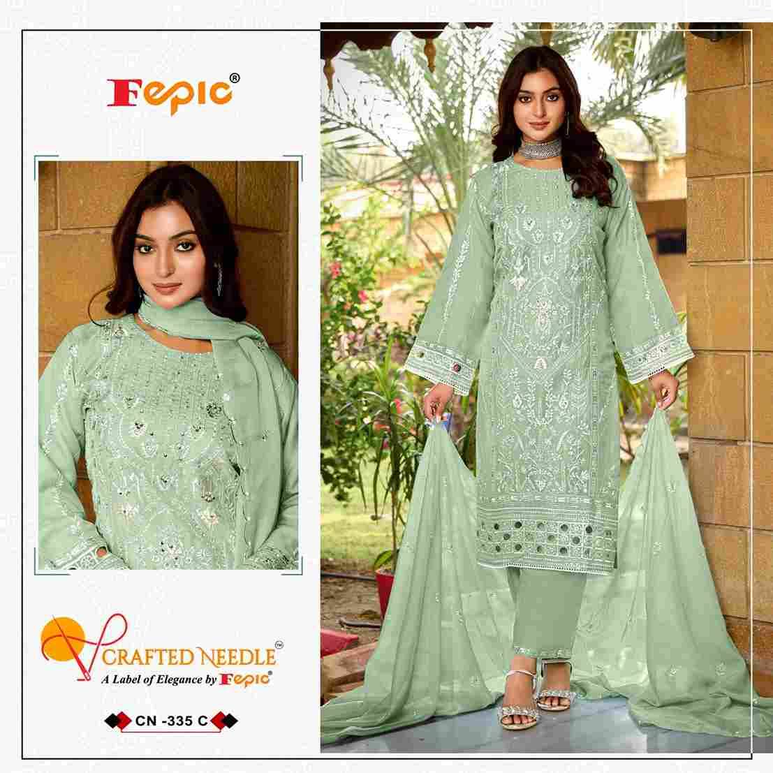 Fepic 335 Colours By Fepic 335-A To 335-C Series Beautiful Pakistani Suits Colorful Stylish Fancy Casual Wear & Ethnic Wear Organza Embroidered Dresses At Wholesale Price