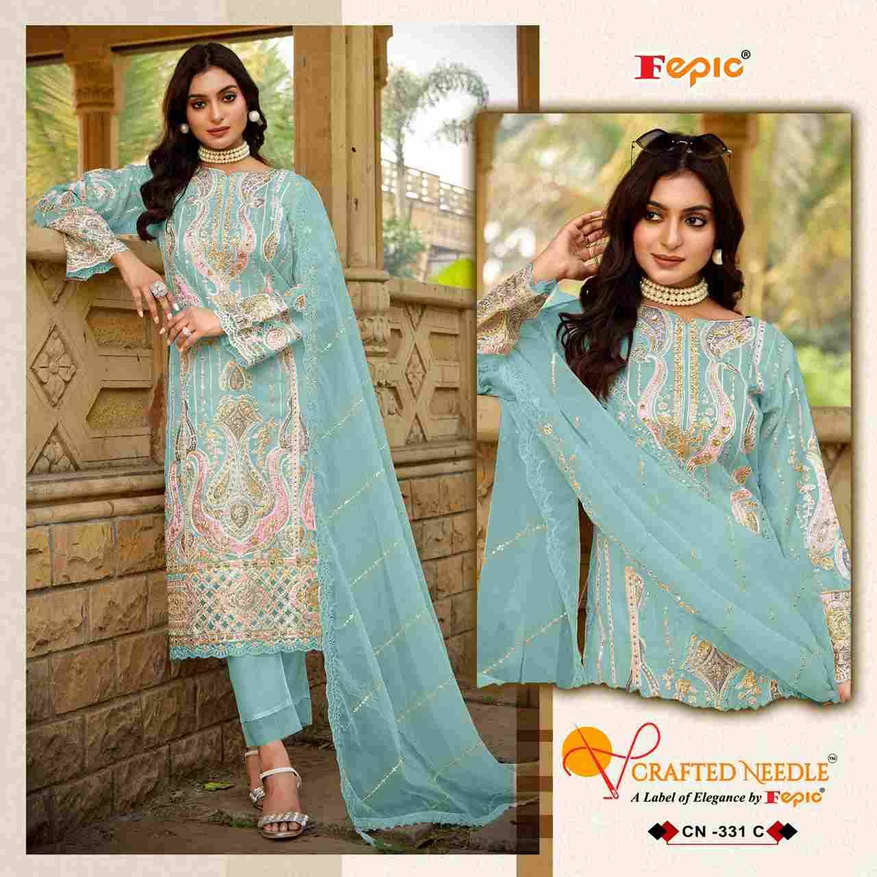 Fepic 331 Colours By Fepic 331-A To 331-D Series Beautiful Pakistani Suits Colorful Stylish Fancy Casual Wear & Ethnic Wear Organza Embroidered Dresses At Wholesale Price