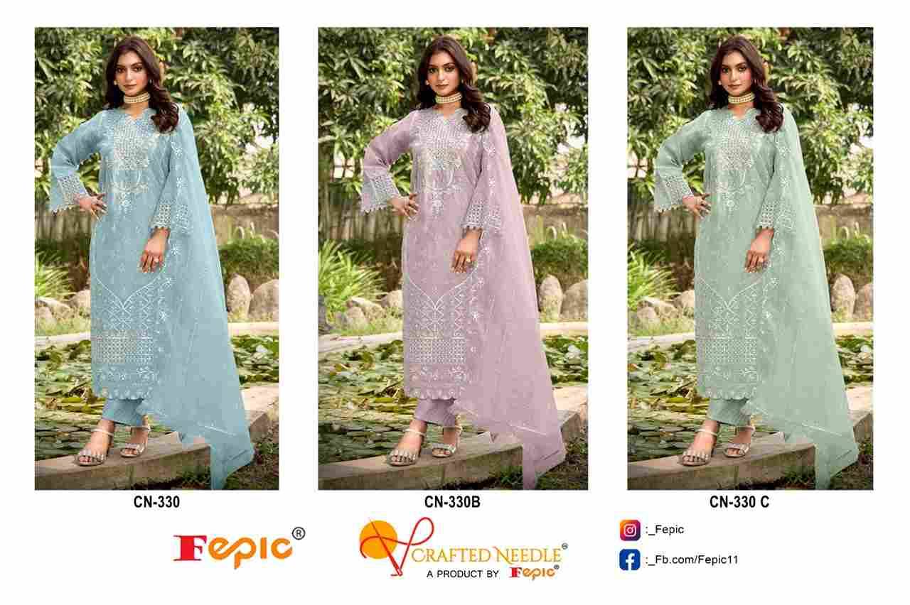 Fepic 330 Colours By Fepic 330-A To 330-C Series Beautiful Pakistani Suits Colorful Stylish Fancy Casual Wear & Ethnic Wear Organza Embroidered Dresses At Wholesale Price