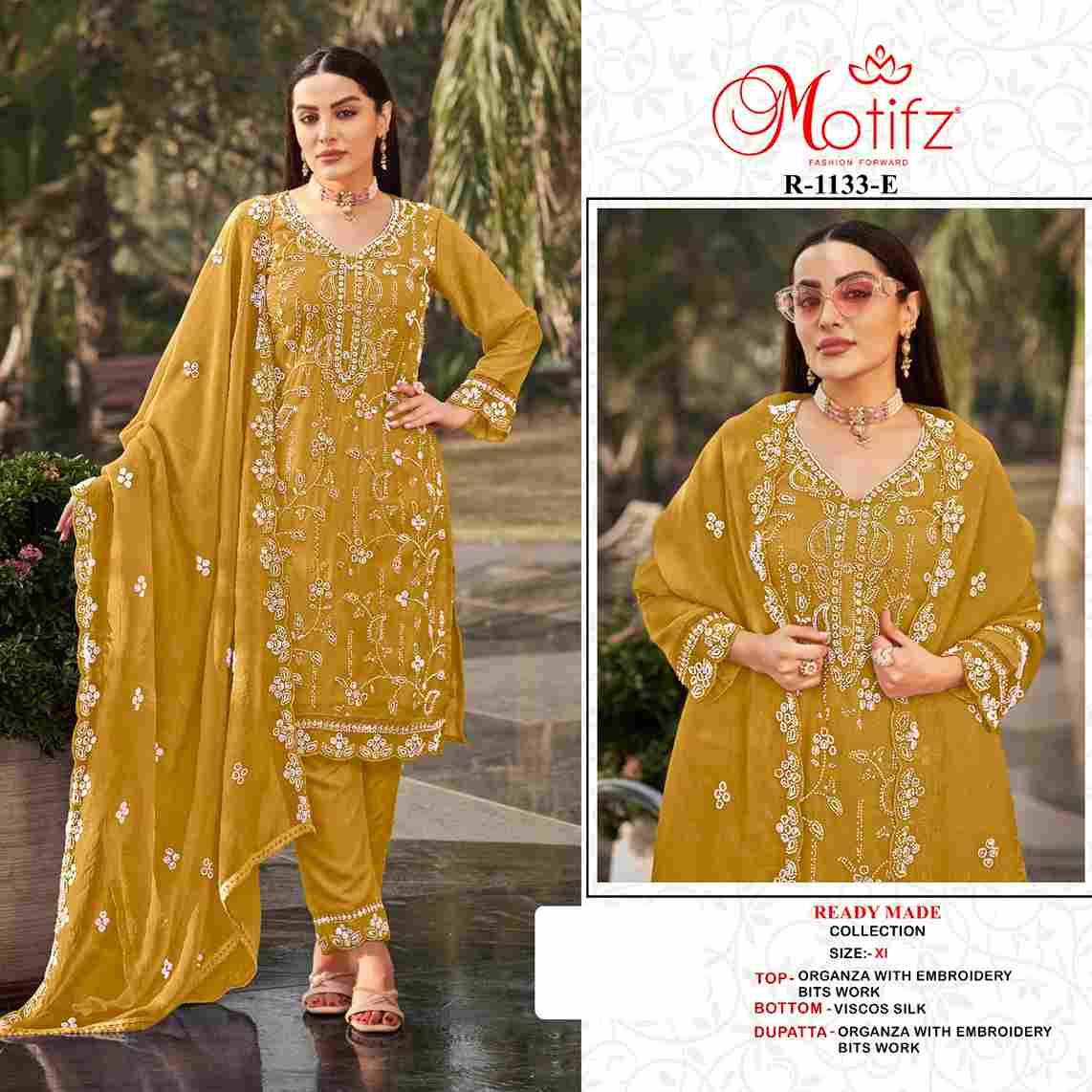 Motifz Hit Design 1133 Colours By Motifz 1133-A To 1133-E Series Beautiful Pakistani Suits Colorful Stylish Fancy Casual Wear & Ethnic Wear Organza Dresses At Wholesale Price