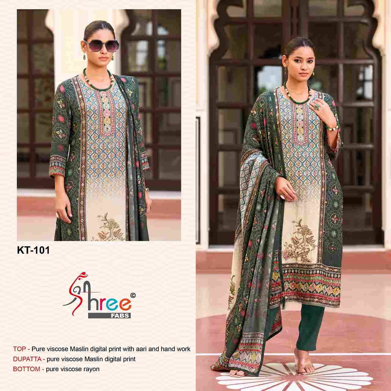 Shree Fabs Hit Design Kt-101 By Shree Fabs Designer Pakistani Suits Beautiful Fancy Stylish Colorful Party Wear & Occasional Wear Pure Viscose Muslin Embroidery Dresses At Wholesale Price