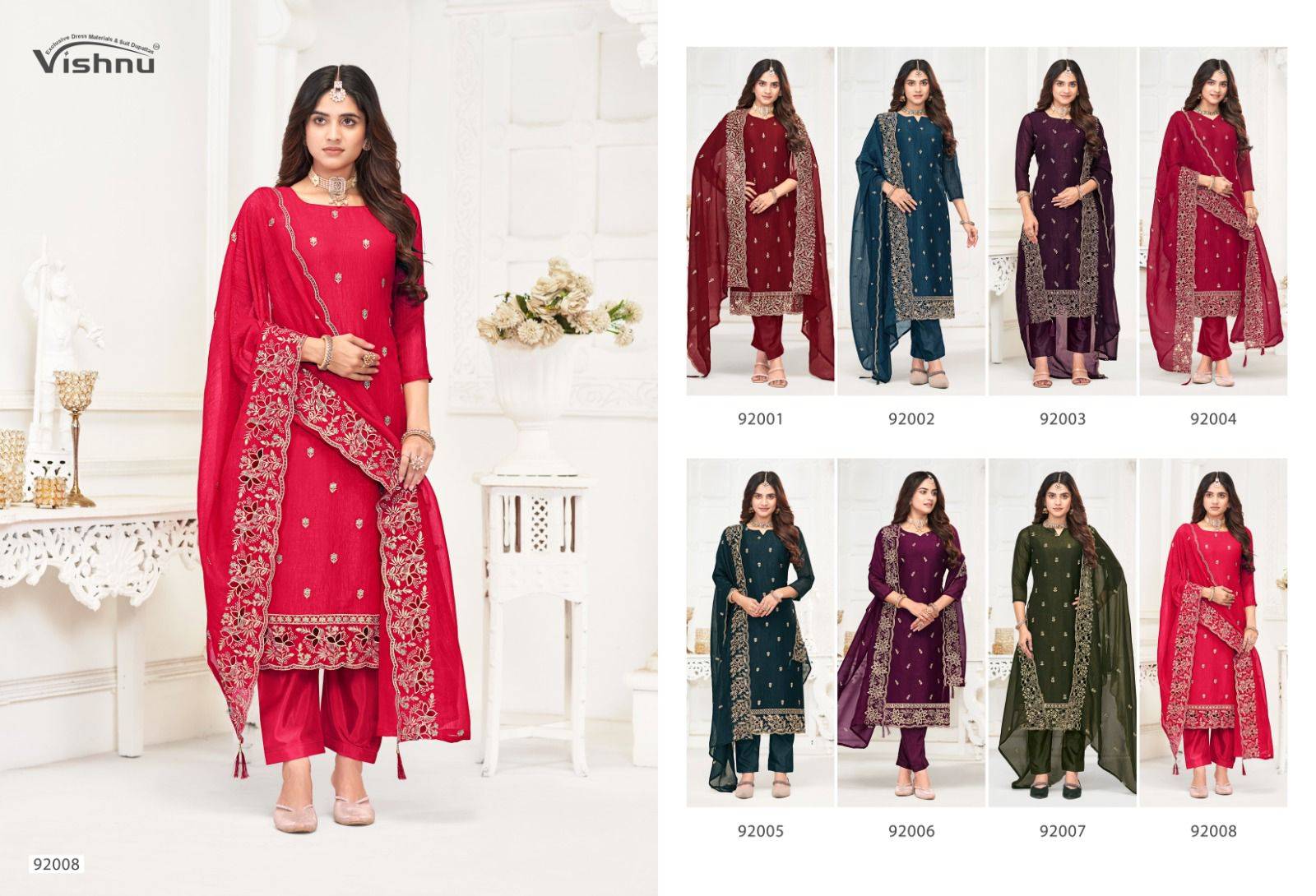 Lamhey By Vishnu 92001 To 92008 Series Beautiful Stylish Festive Suits Fancy Colorful Casual Wear & Ethnic Wear & Ready To Wear Crunchey Blooming Dresses At Wholesale Price