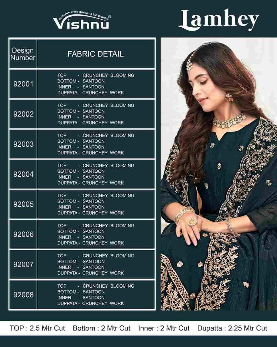 Lamhey By Vishnu 92001 To 92008 Series Beautiful Stylish Festive Suits Fancy Colorful Casual Wear & Ethnic Wear & Ready To Wear Crunchey Blooming Dresses At Wholesale Price