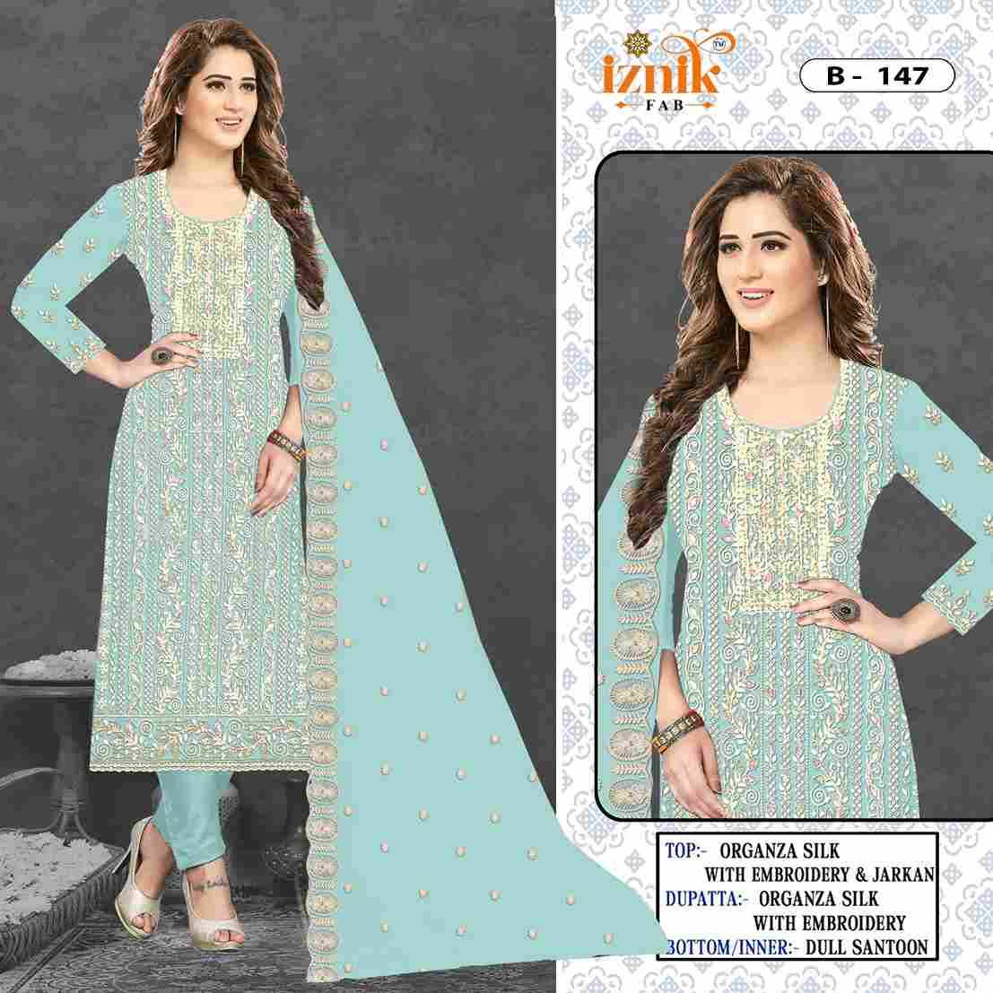 Iznik 147 Colours By Iznik Fab 147-A To 147-D Series Designer Pakistani Suits Beautiful Stylish Fancy Colorful Party Wear & Occasional Wear Organza Silk With Embroidery Dresses At Wholesale Price