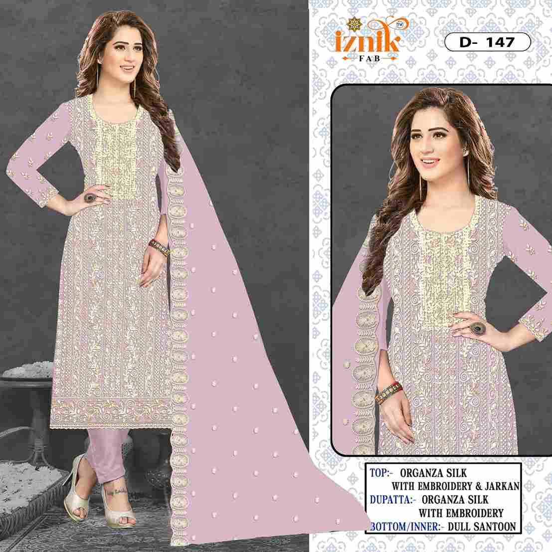 Iznik 147 Colours By Iznik Fab 147-A To 147-D Series Designer Pakistani Suits Beautiful Stylish Fancy Colorful Party Wear & Occasional Wear Organza Silk With Embroidery Dresses At Wholesale Price