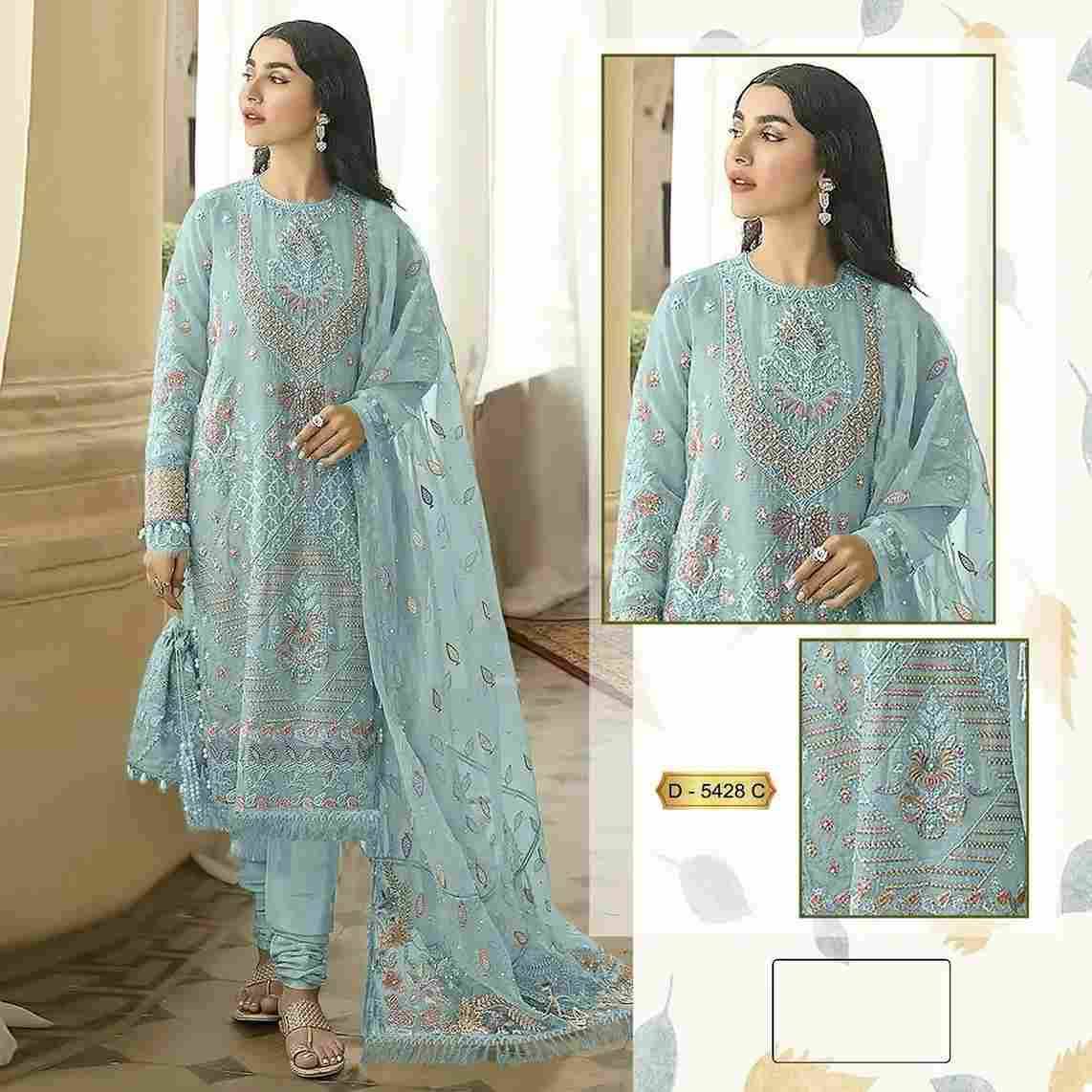 Pakistani Hit Design 5428 Colours By Fashid Wholesale 5428-A To 5428-D Series Designer Pakistani Suits Beautiful Fancy Stylish Colorful Party Wear & Occasional Wear Faux Georgette Embroidery Dresses At Wholesale Price