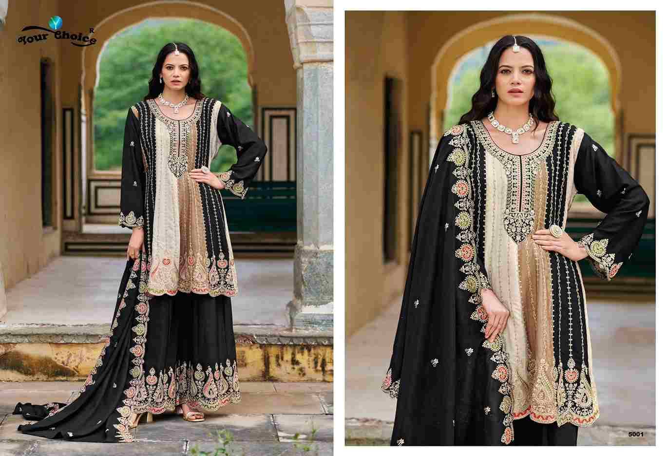 Orra Vol-5 By Your Choice 5001 To 5003 Series Beautiful Stylish Sharara Suits Fancy Colorful Casual Wear & Ethnic Wear & Ready To Wear Heavy Chinnon Embroidered Dresses At Wholesale Price