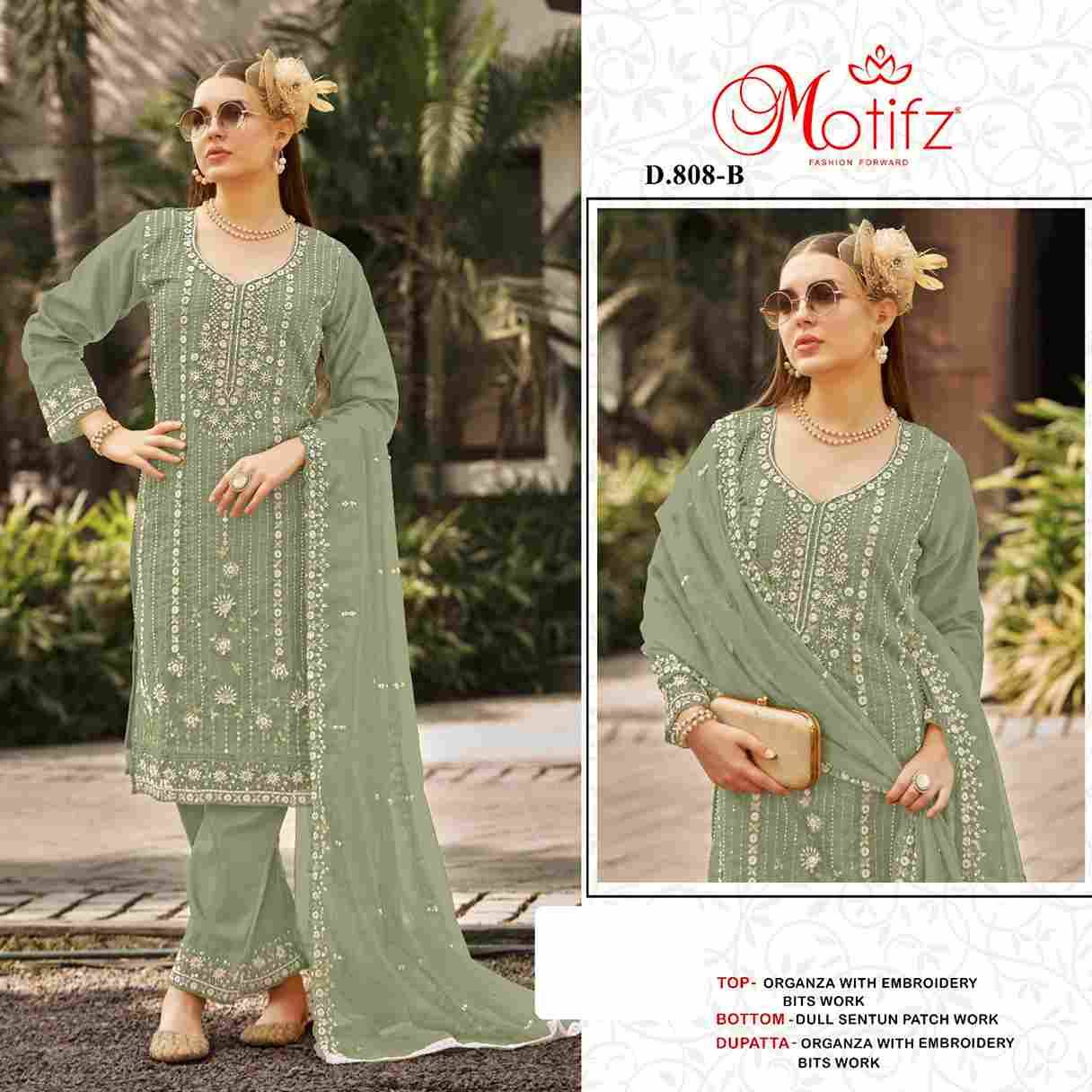 Motifz Hit Design 808 Colours By Motifz 808-A To 808-D Series Beautiful Pakistani Suits Colorful Stylish Fancy Casual Wear & Ethnic Wear Organza Dresses At Wholesale Price